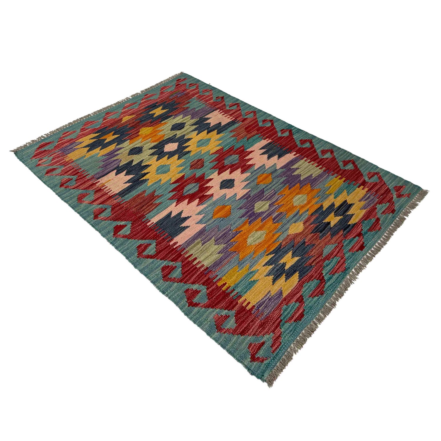 Hand Made Afghan Kilim 2' 7" x 4' 0" ft / 80 x 122 cm - No. R38994