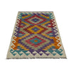 Multi Color ful Flat-Weave Wool Kilim 2' 7" x 3' 10" ft / 80 x 118 cm - No. R38995