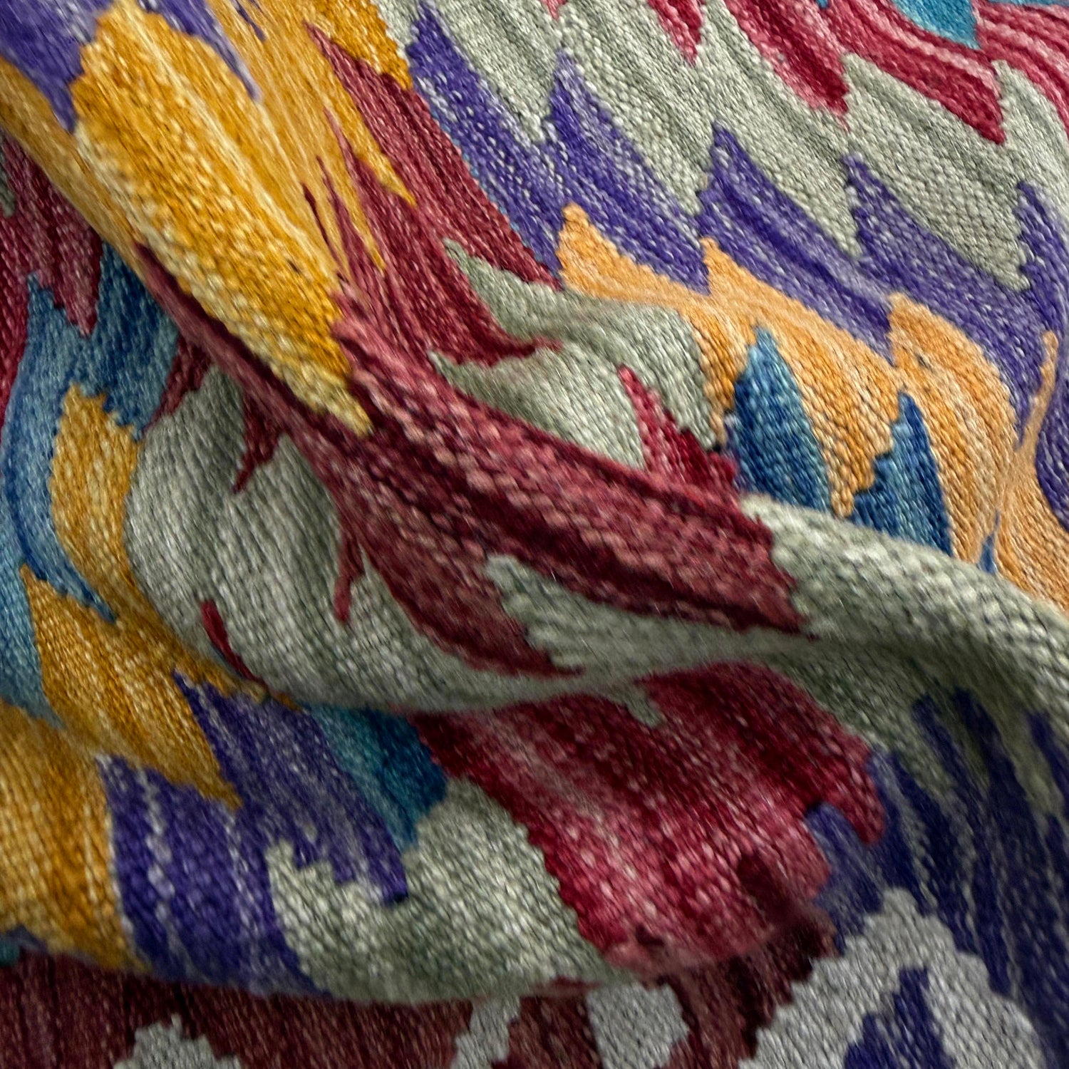 Multi Color ful Flat-Weave Wool Kilim 2' 7" x 3' 10" ft / 80 x 118 cm - No. R38995
