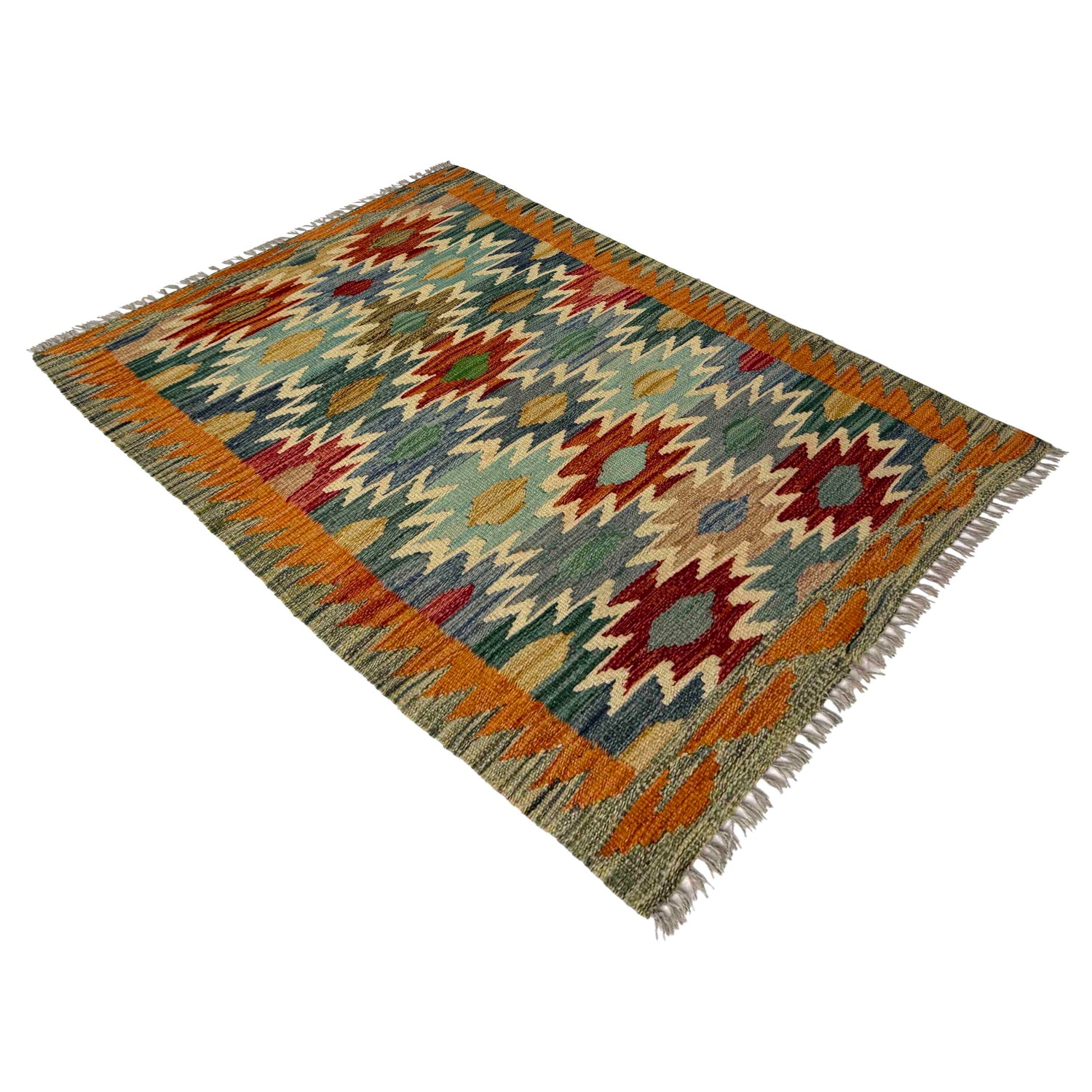 Handmade Vegetable Kilim 2' 7" x 3' 10" ft / 80 x 118 cm - No. R38996