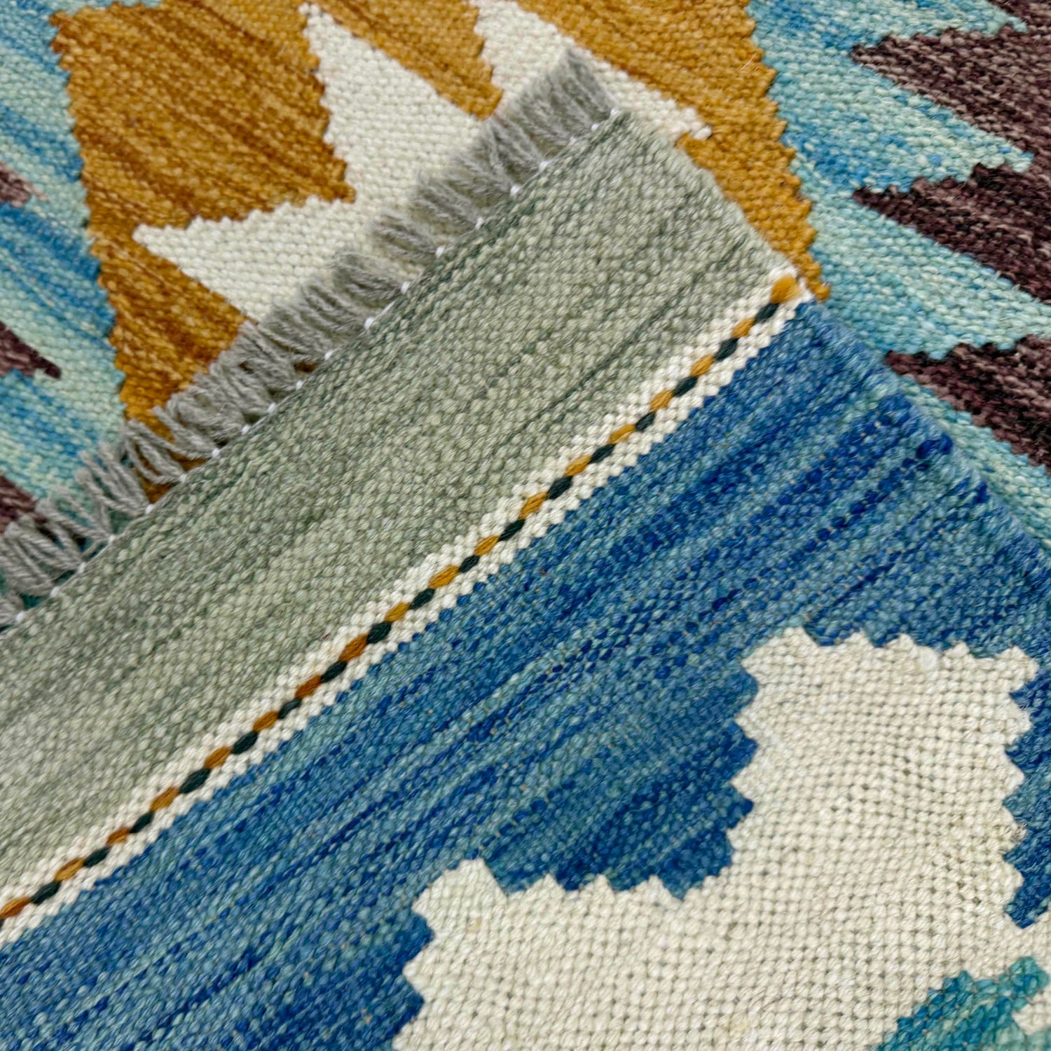 Multi Color ful Flat-Weave Wool Kilim 2' 10" x 3' 11" ft / 86 x 120 cm - No. R38997