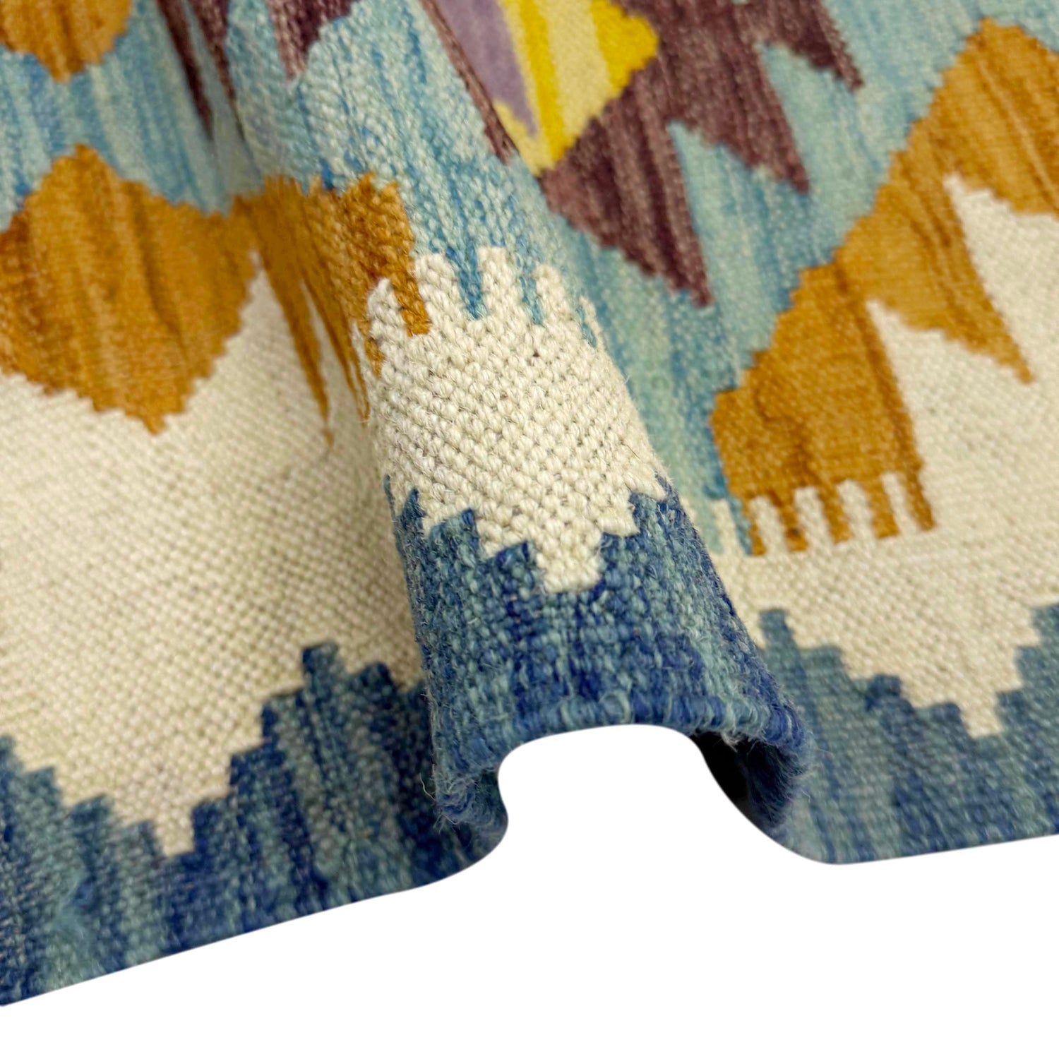 Multi Color ful Flat-Weave Wool Kilim 2' 10" x 3' 11" ft / 86 x 120 cm - No. R38997