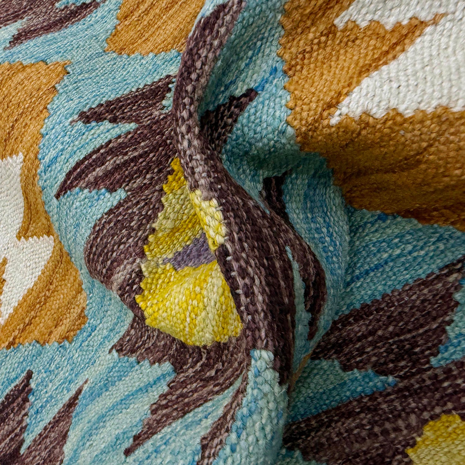 Multi Color ful Flat-Weave Wool Kilim 2' 10" x 3' 11" ft / 86 x 120 cm - No. R38997