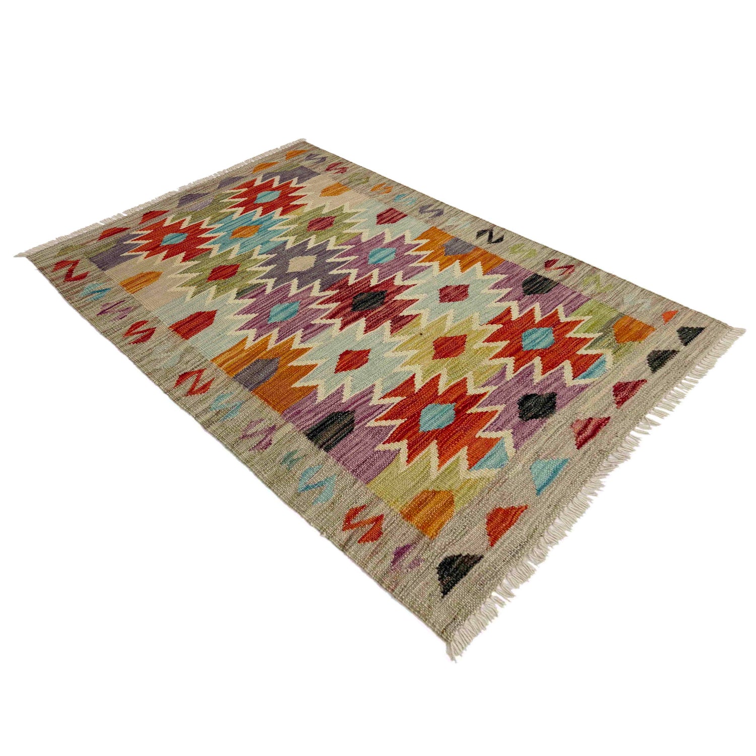 Hand Knotted Flatweave Kilim 2' 7" x 4' 0" ft / 78 x 123 cm - No. R39005