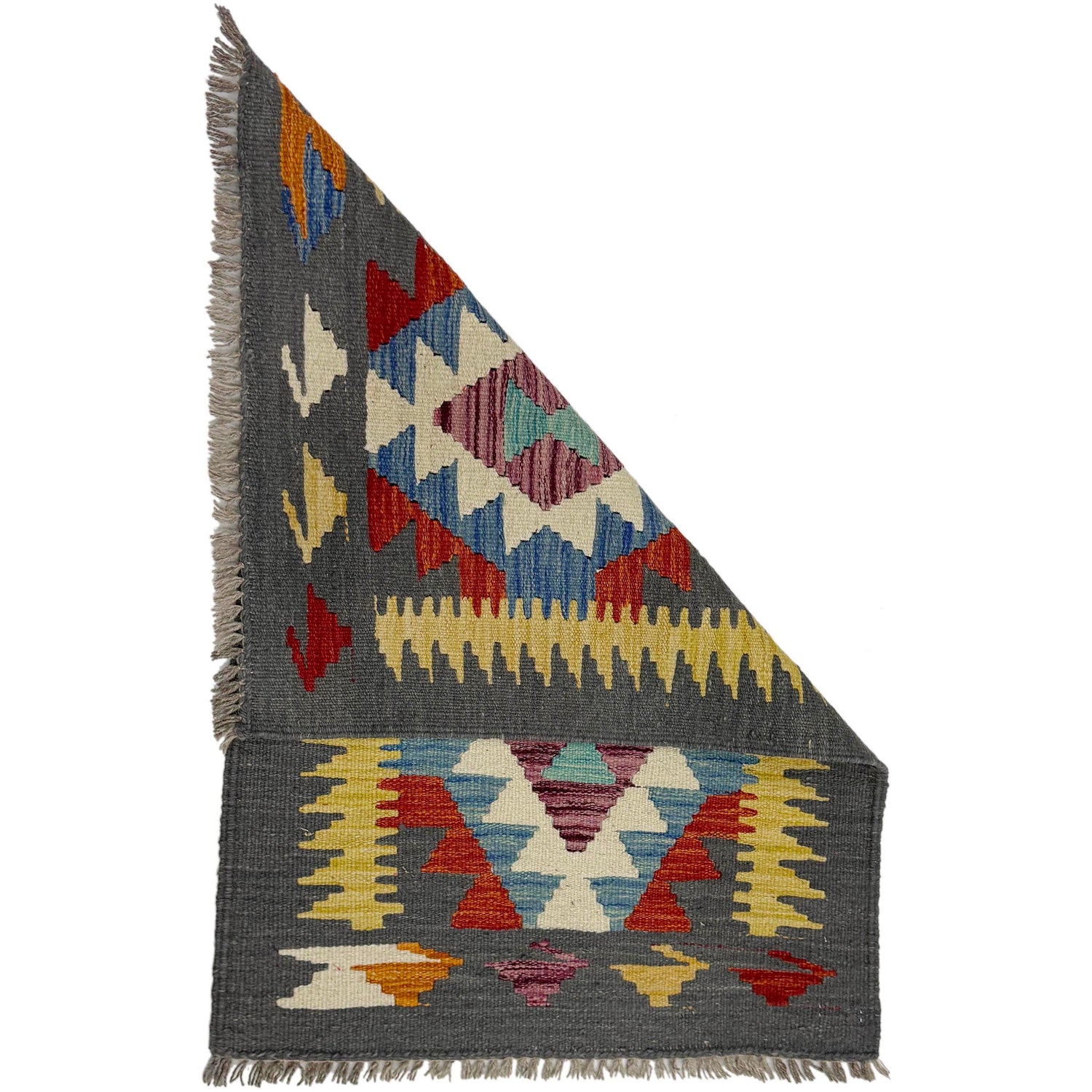 Handmade Vegetable Kilim 2' 1" x 3' 0" ft / 63 x 92 cm - No. R39007