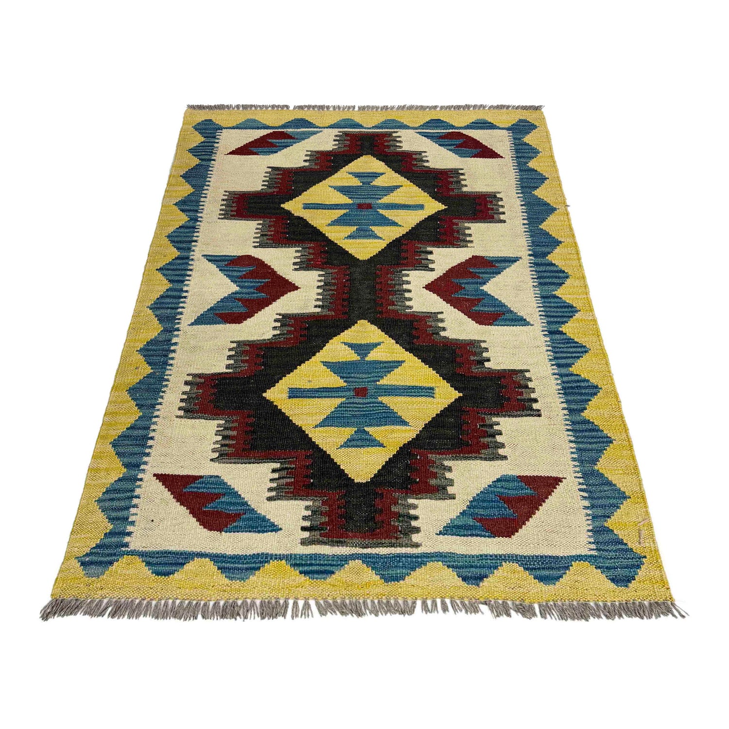 Handmade Afghan Vegetable Kilim 2' 9" x 4' 1" ft / 83 x 125 cm - No. R39016