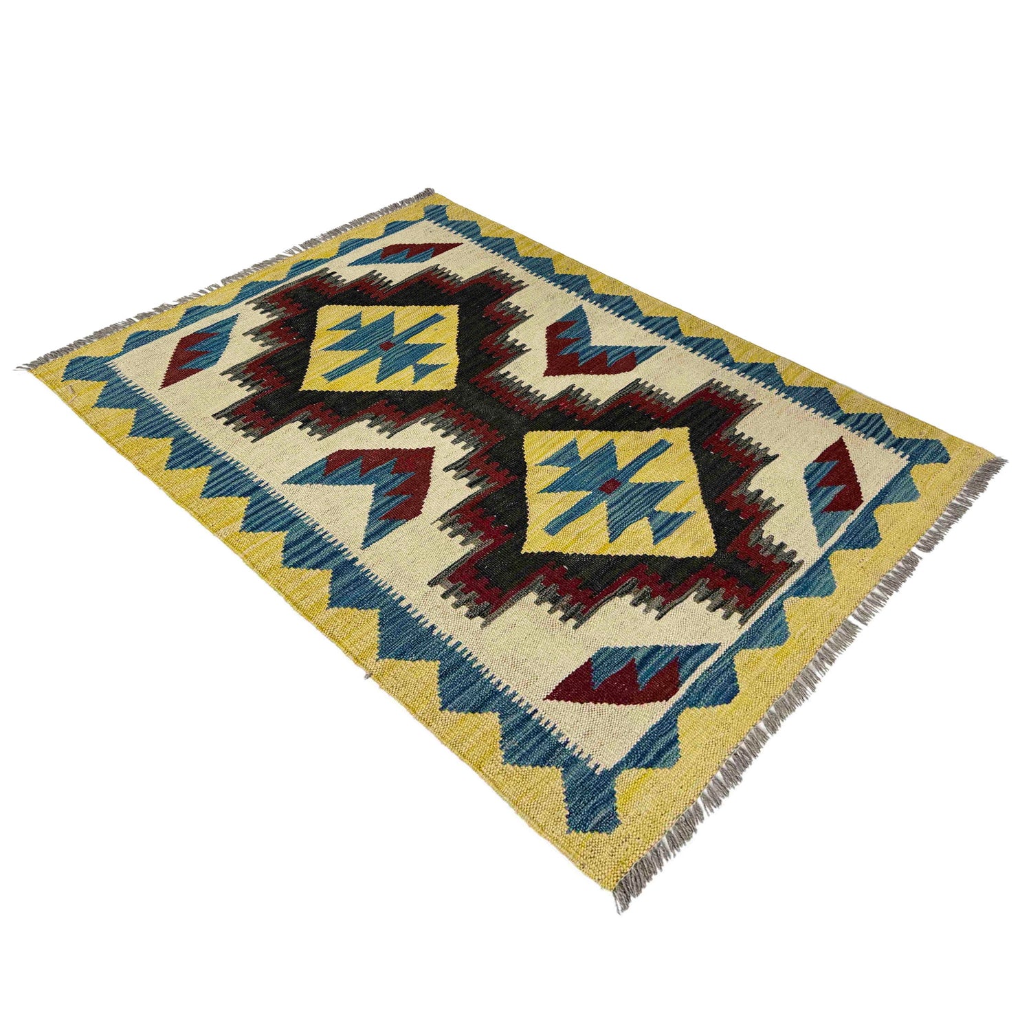 Handmade Afghan Vegetable Kilim 2' 9" x 4' 1" ft / 83 x 125 cm - No. R39016