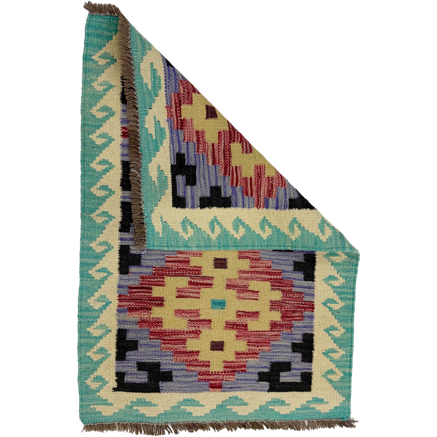 Hand Knotted Flatweave Kilim 2' 0" x 3' 0" ft / 61 x 91 cm - No. R39021