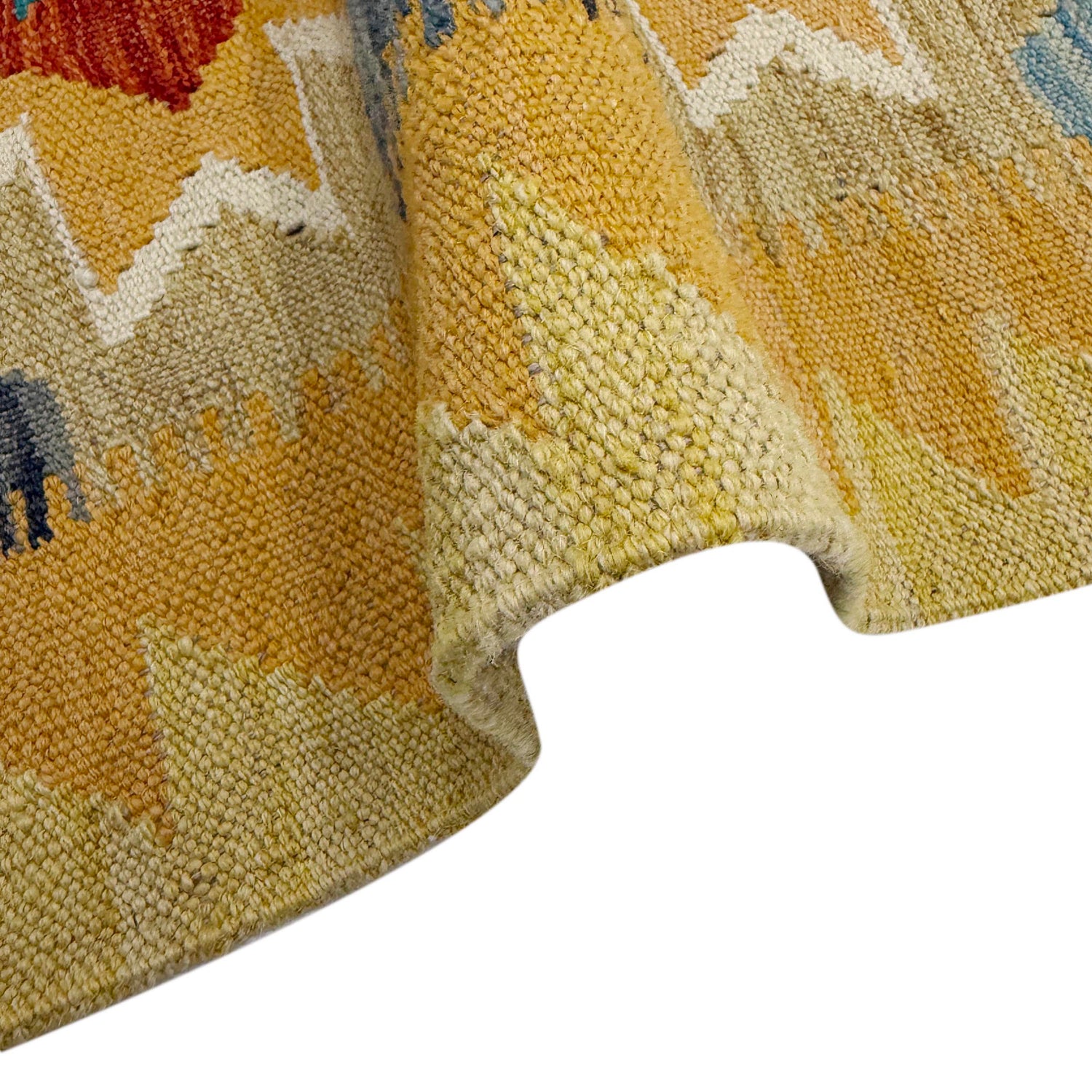 Hand Knotted Afghan Style Kilim 3' 3" x 4' 10" ft / 98 x 147 cm - No. R39024