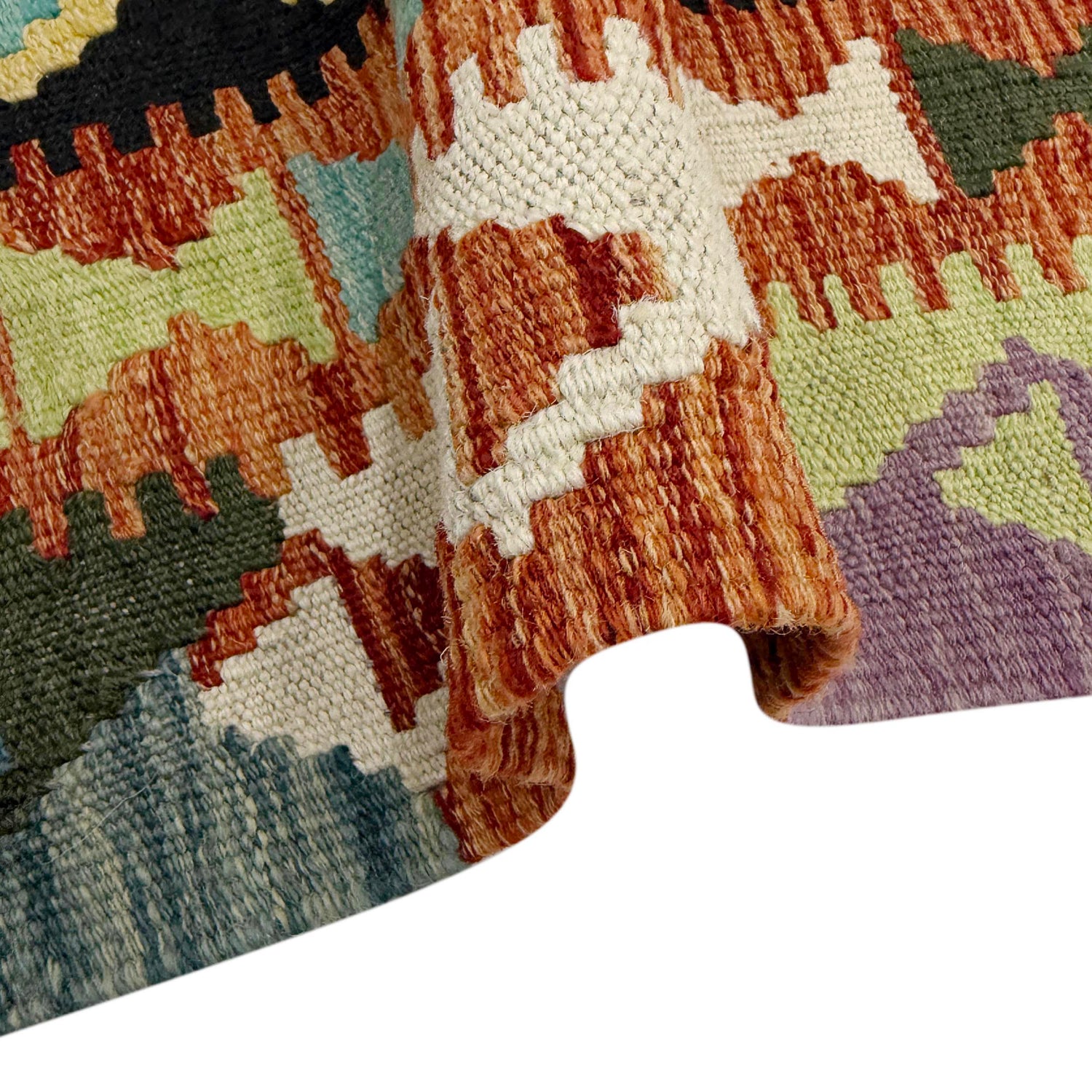 Handmade Turkish Design Wool Kilim 3' 4" x 4' 11" ft / 101 x 150 cm - No. R39026