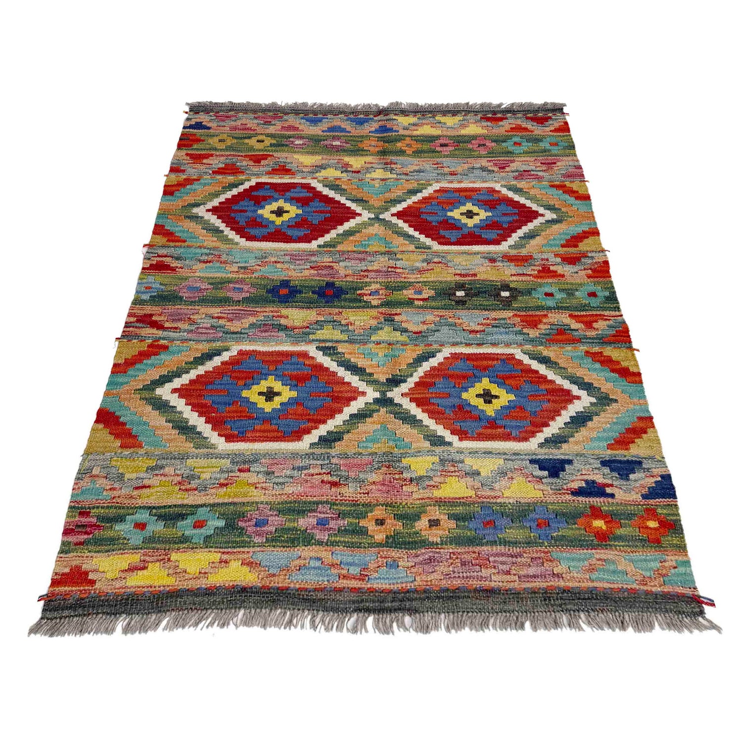 Handmade Vegetable Kelim 3' 4" x 4' 10" ft / 102 x 148 cm - No. R39027