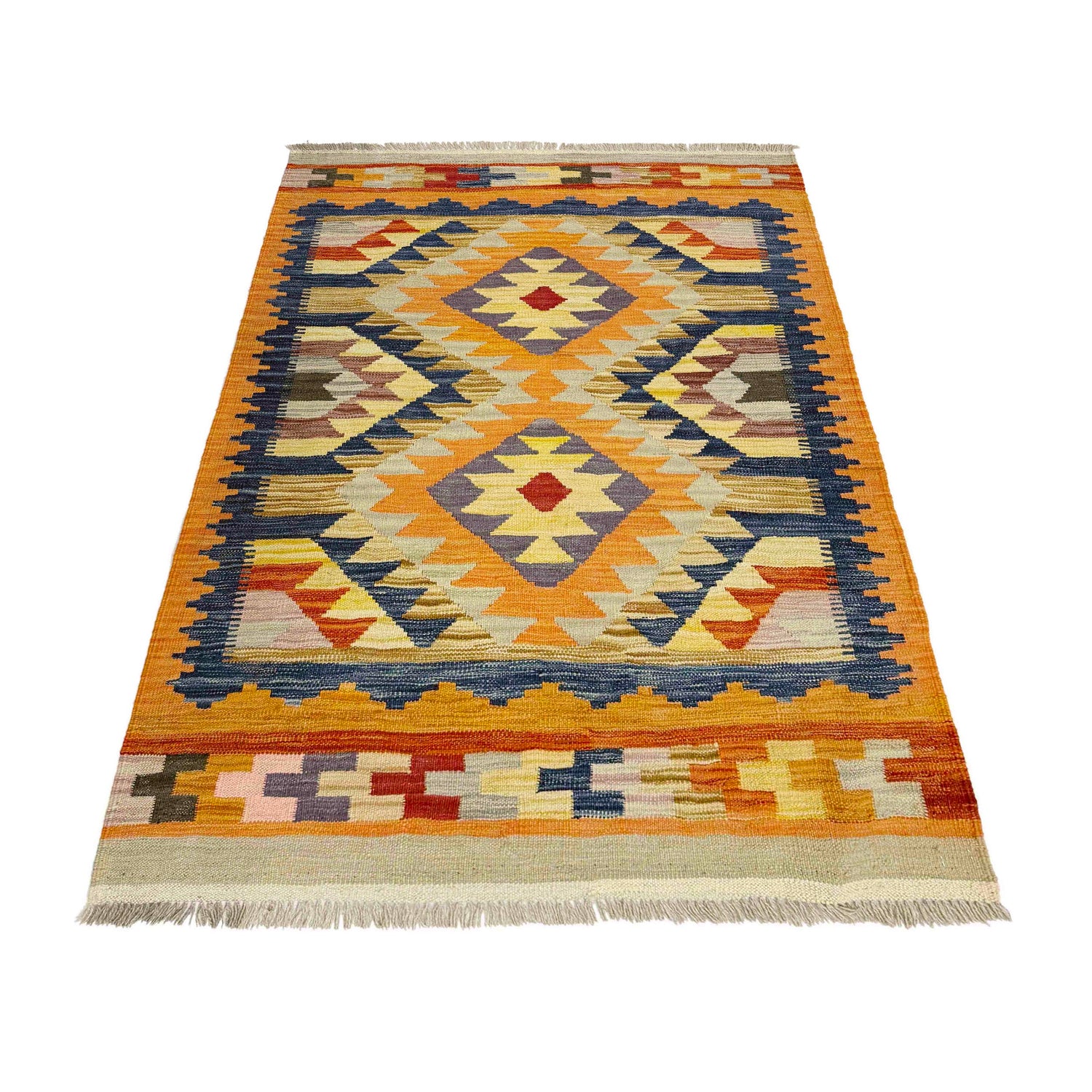 Small Size Chobi Kilim 3' 4" x 4' 10" ft / 102 x 148 cm - No. R39028