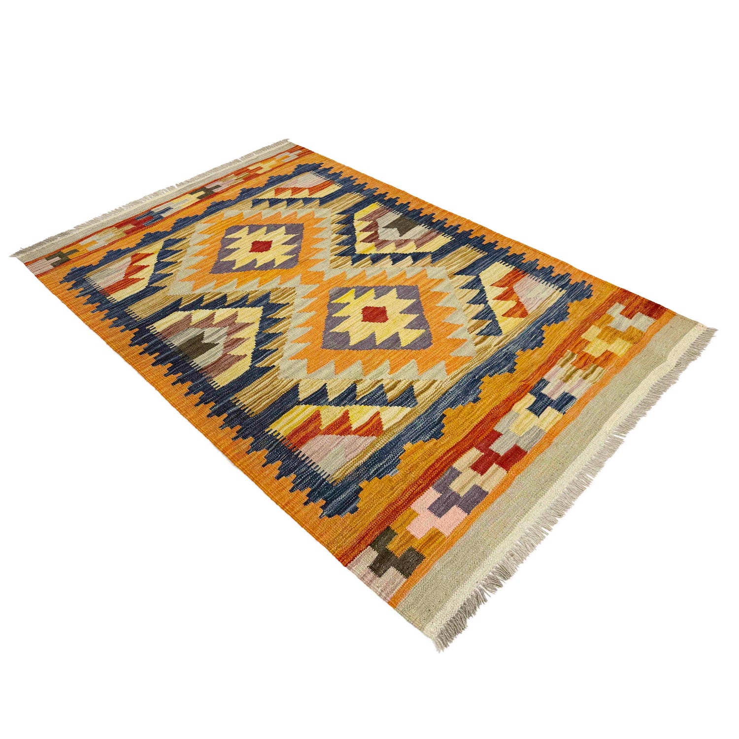 Small Size Chobi Kilim 3' 4" x 4' 10" ft / 102 x 148 cm - No. R39028
