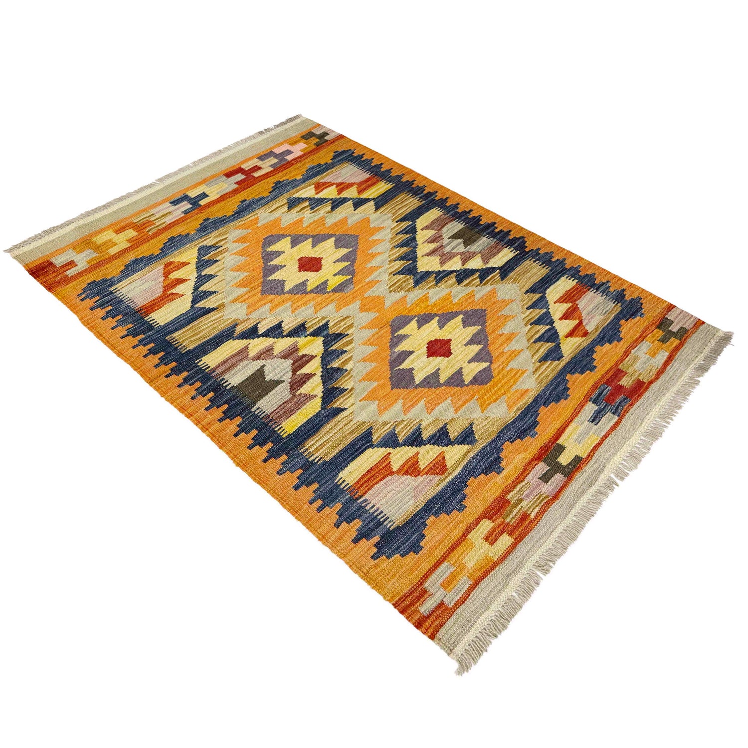 Small Size Chobi Kilim 3' 4" x 4' 10" ft / 102 x 148 cm - No. R39028