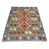 Hand Knotted Afghan Style Kilim 3' 9" x 5' 0" ft / 115 x 153 cm - No. R39033