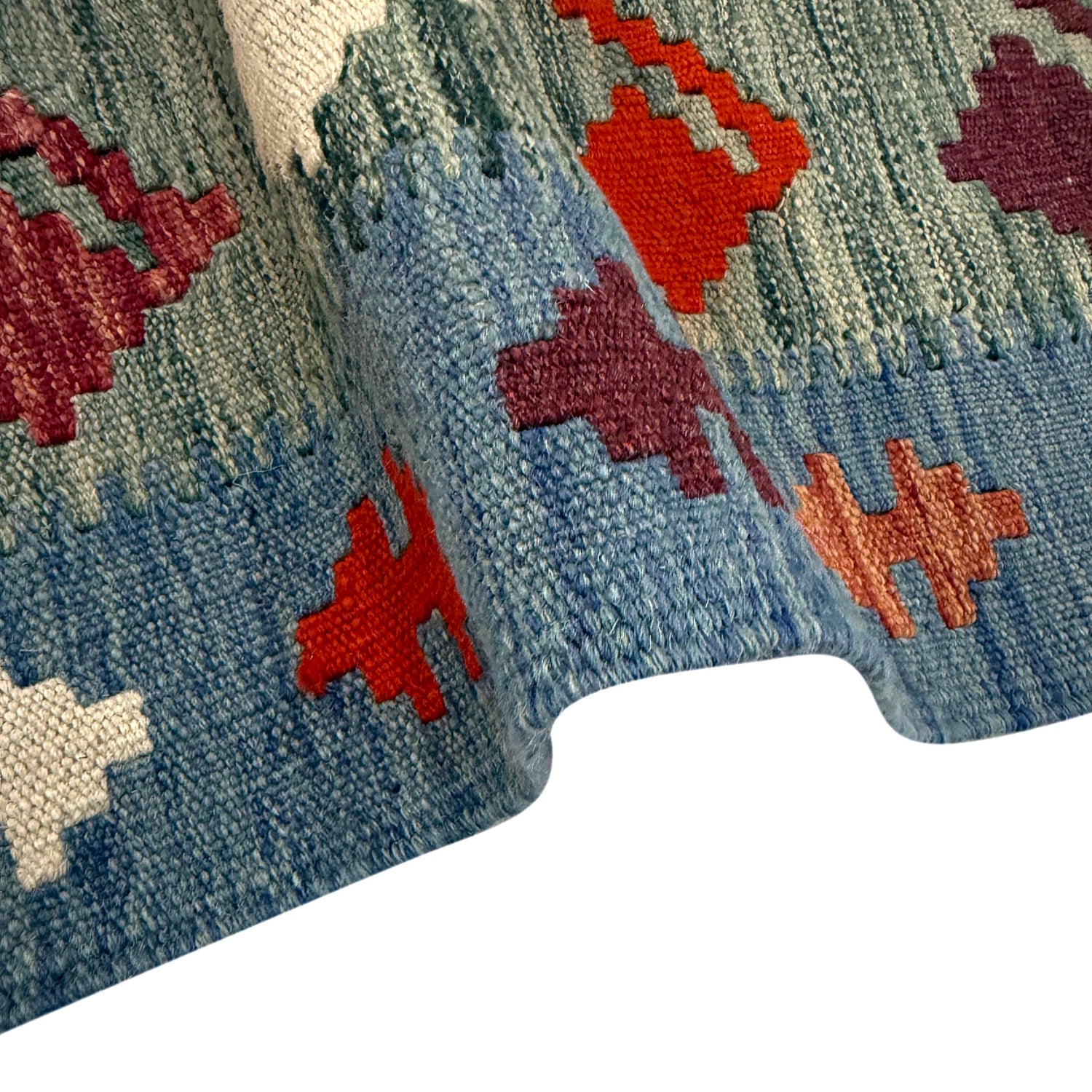 Hand Knotted Afghan Style Kilim 3' 9" x 5' 0" ft / 115 x 153 cm - No. R39033