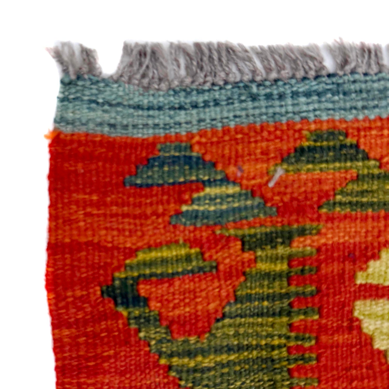 Multi Color ful Flat-Weave Wool Kilim 5' 1" x 6' 8" ft / 155 x 204 cm - No. R39035