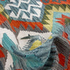 Multi Color ful Flat-Weave Wool Kilim 5' 1" x 6' 8" ft / 155 x 204 cm - No. R39035