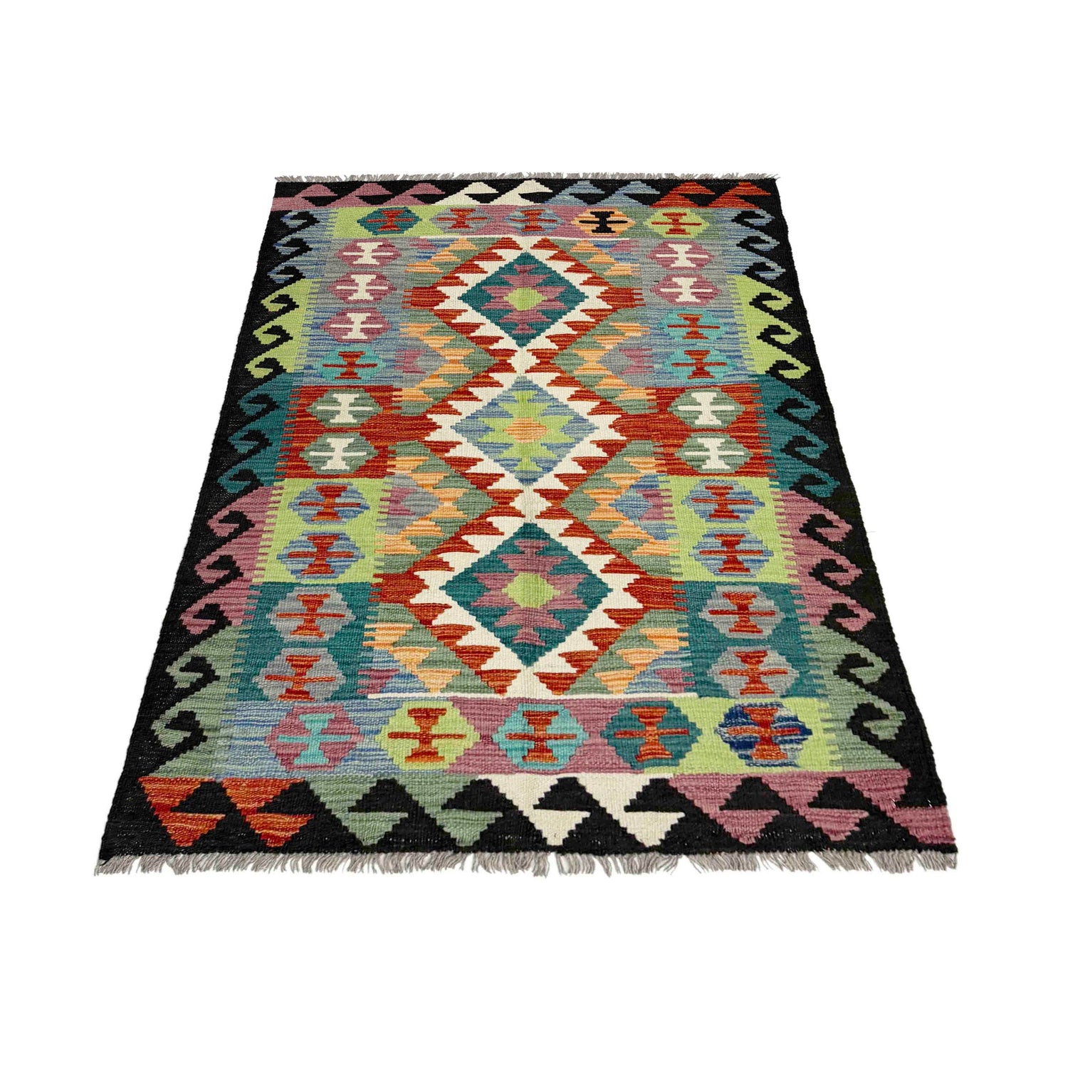 Hand Made Afghan Kilim 3' 1" x 5' 2" ft / 95 x 157 cm - No. R39038