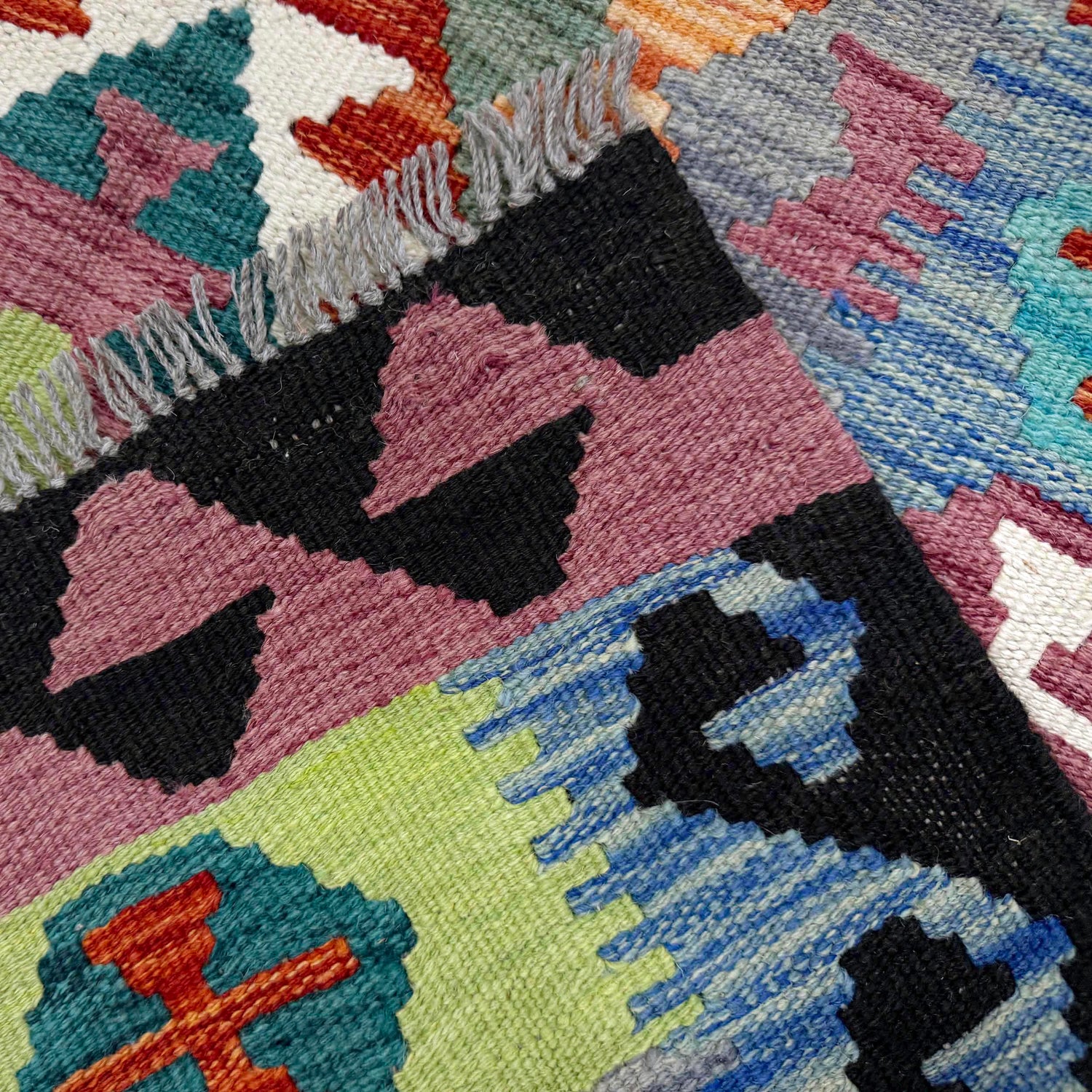 Hand Made Afghan Kilim 3' 1" x 5' 2" ft / 95 x 157 cm - No. R39038
