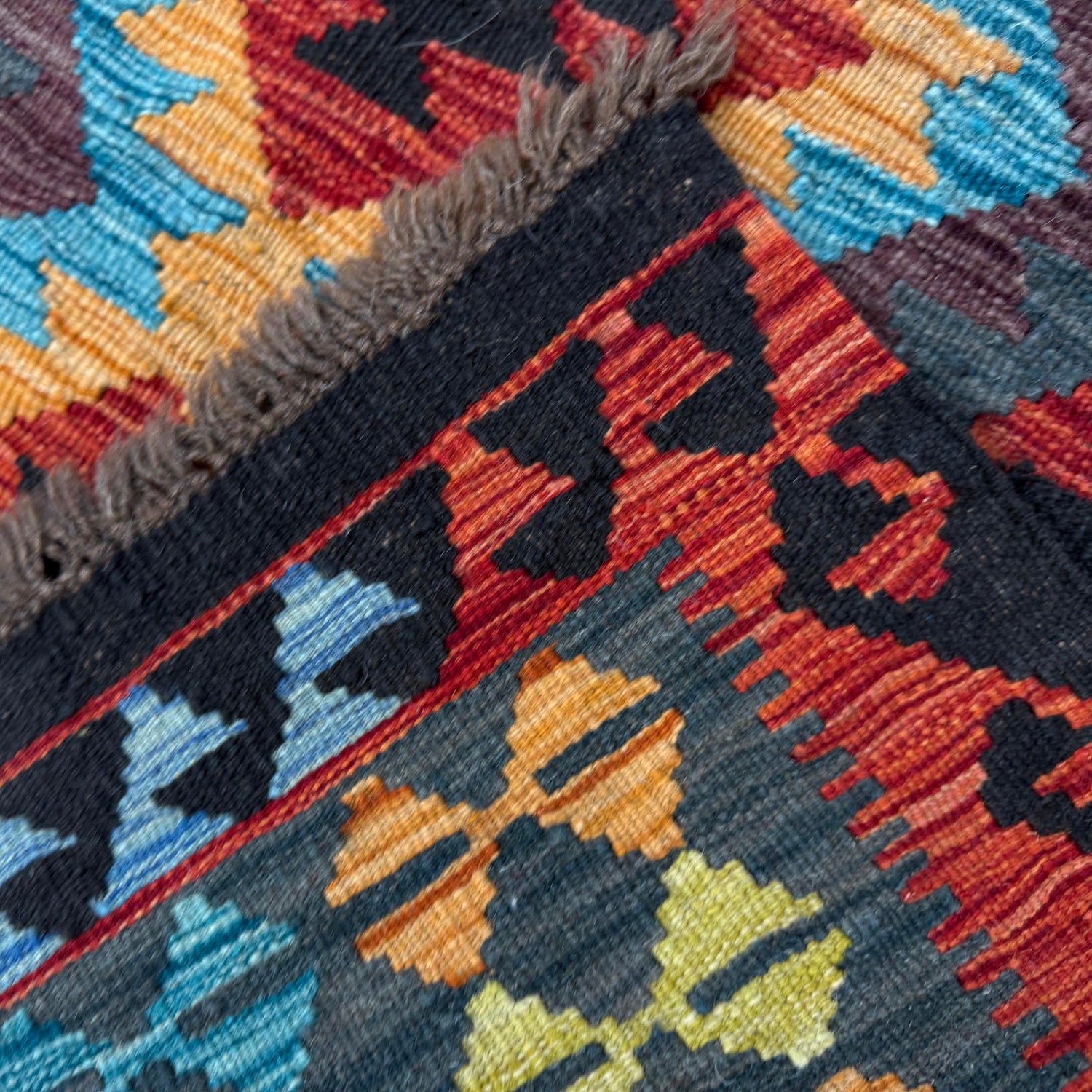 Handmade Turkish Design Wool Kilim 3' 3" x 4' 10" ft / 98 x 147 cm - No. R39039