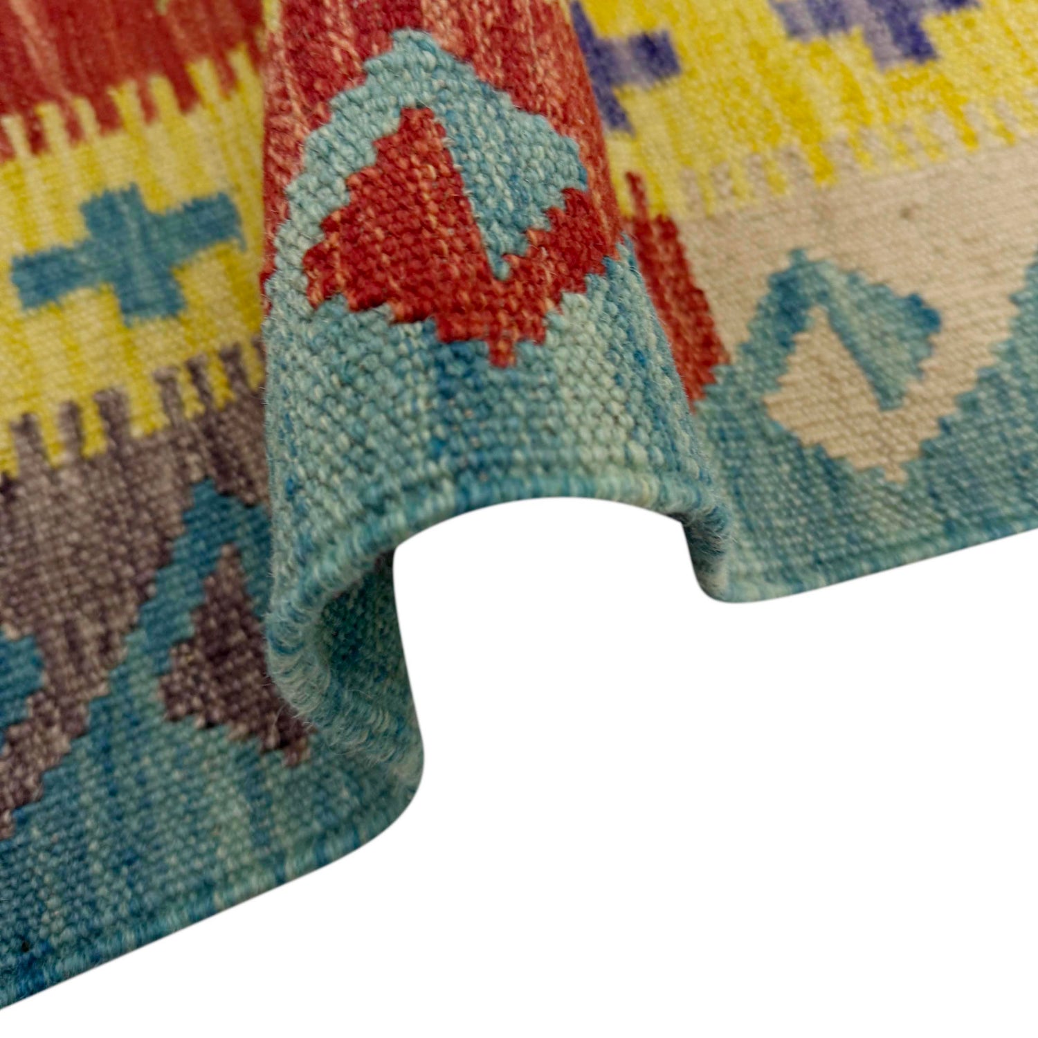 Hand Knotted Afghan Style Kilim 5' 2" x 6' 9" ft / 158 x 207 cm - No. R39046