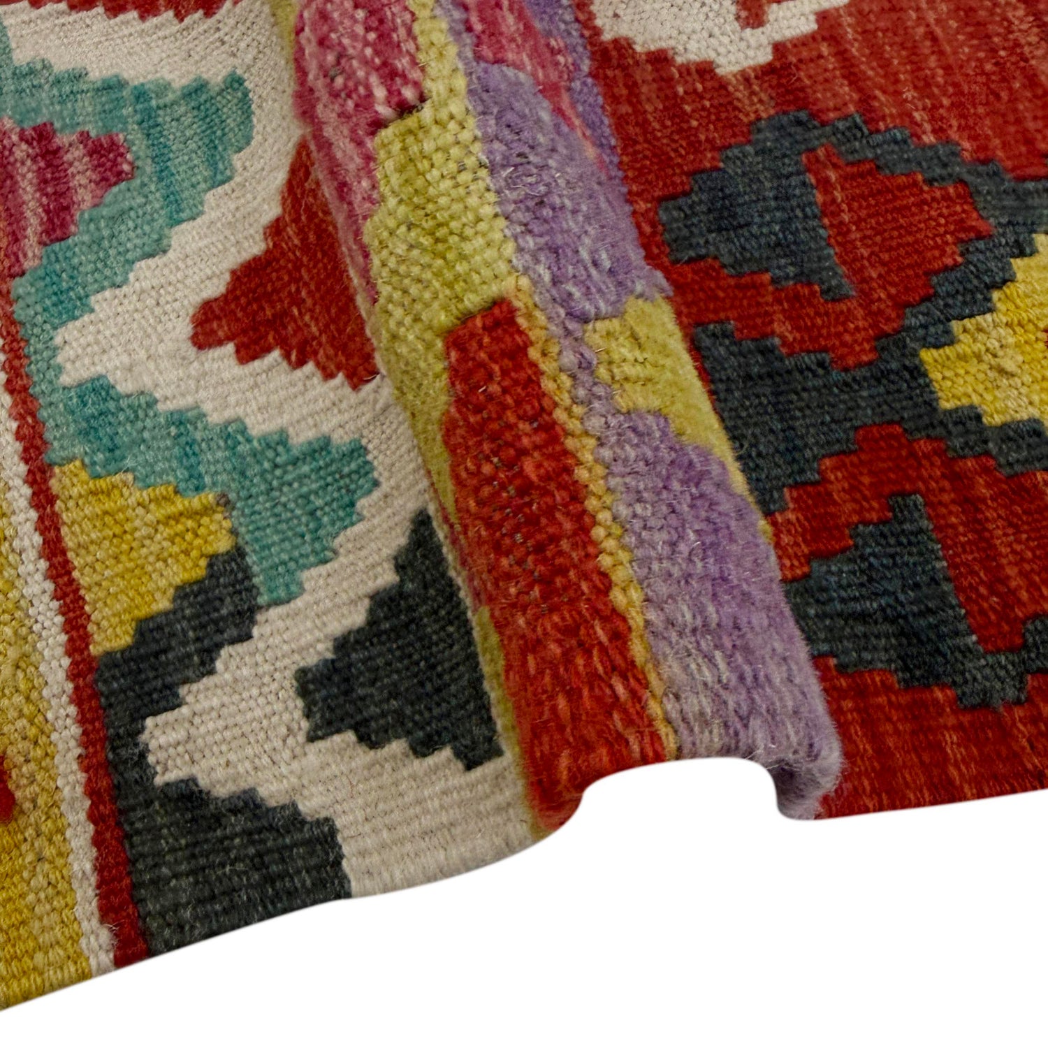 Hand Woven Wool Kelim 4' 9" x 6' 8" ft / 144 x 202 cm - No. R39047
