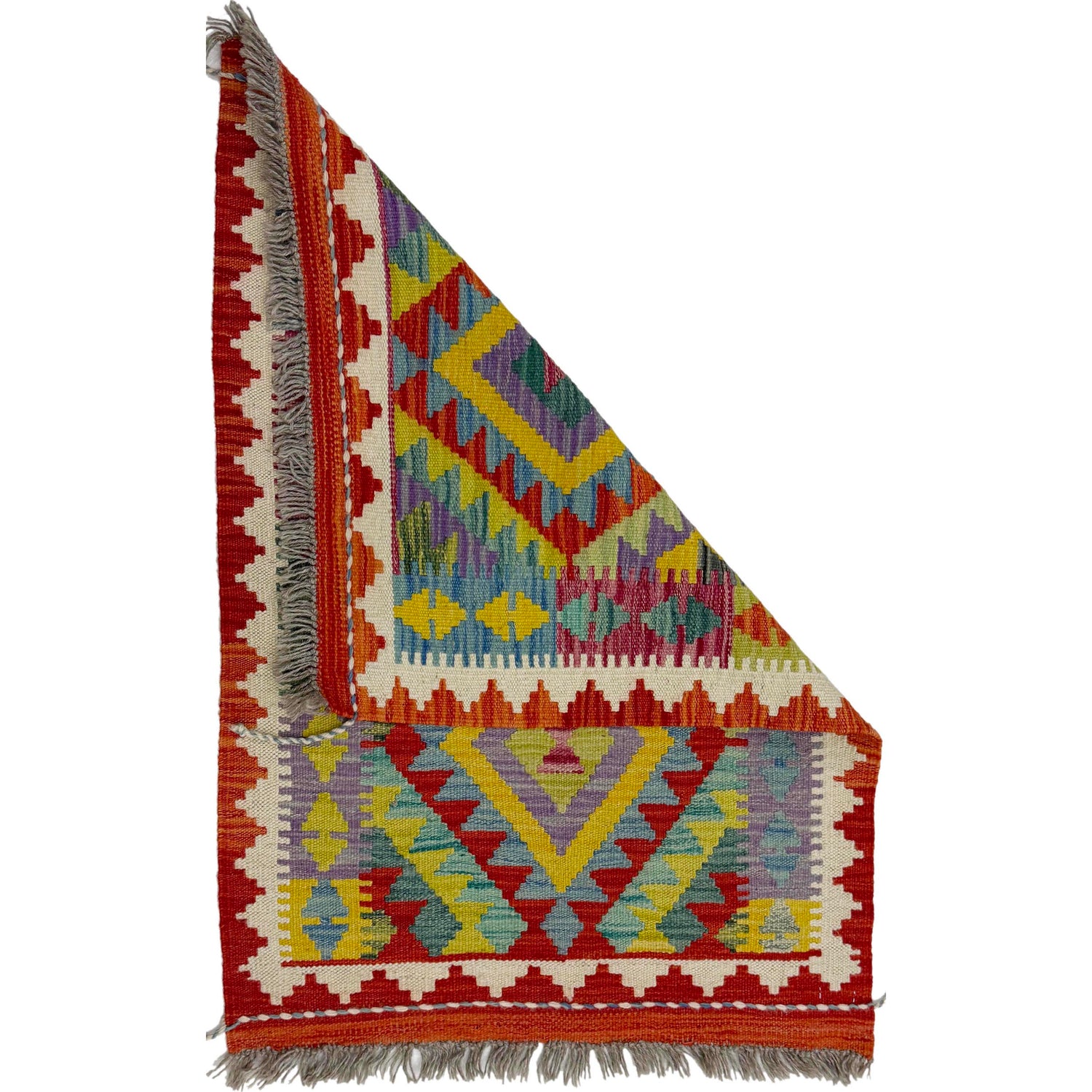 Hand Made Afghan Kilim 2' 3" x 3' 0" ft / 69 x 92 cm - No. R39052