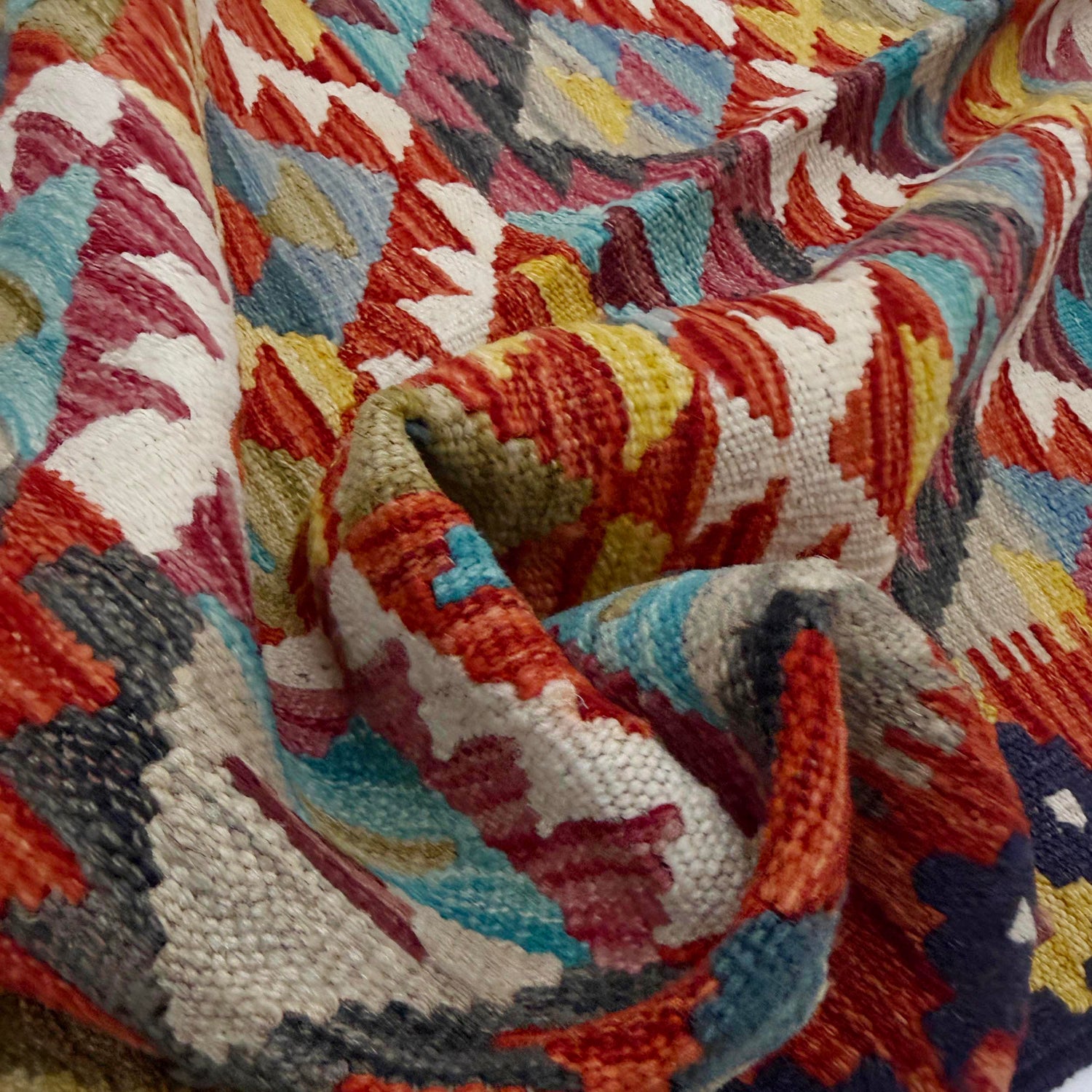 Hand Knotted Flatweave Kilim 6' 0" x 8' 2" ft / 183 x 250 cm - No. R39064