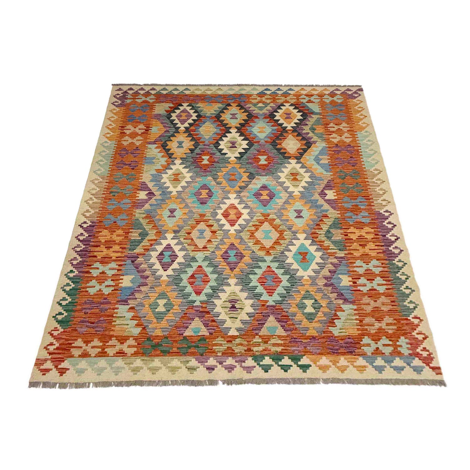 Handmade Vegetable Kilim 5' 10" x 8' 0" ft / 178 x 245 cm - No. R39069