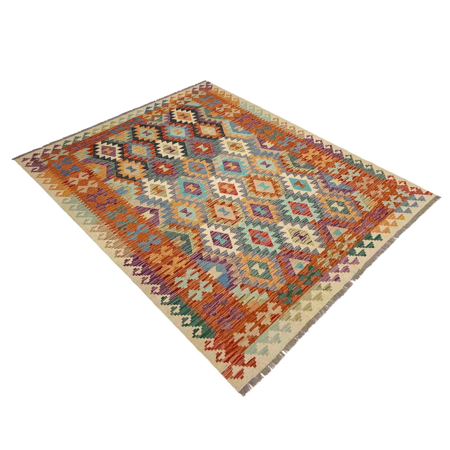 Handmade Vegetable Kilim 5' 10" x 8' 0" ft / 178 x 245 cm - No. R39069