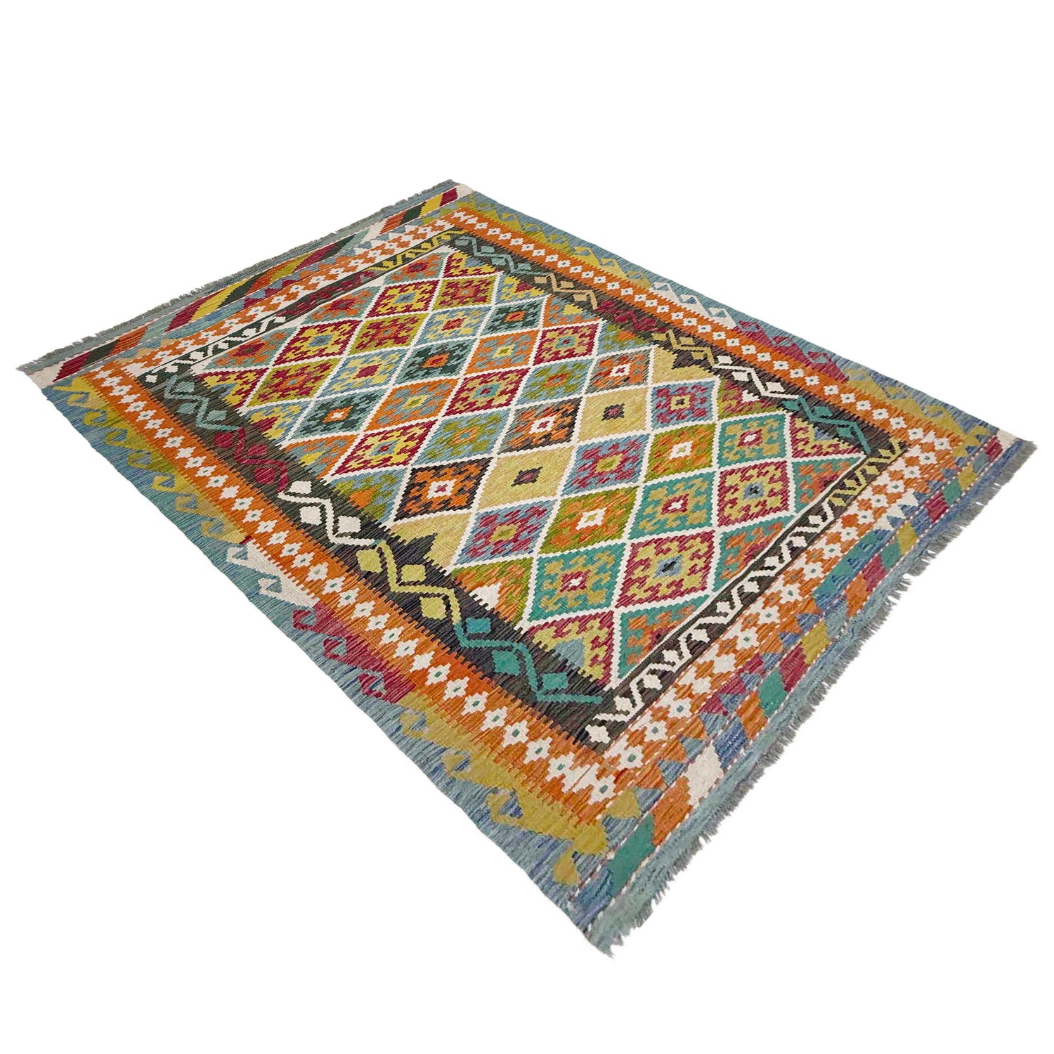 Handmade Vegetable Kelim 5' 4" x 7' 8" ft / 162 x 234 cm - No. R39071