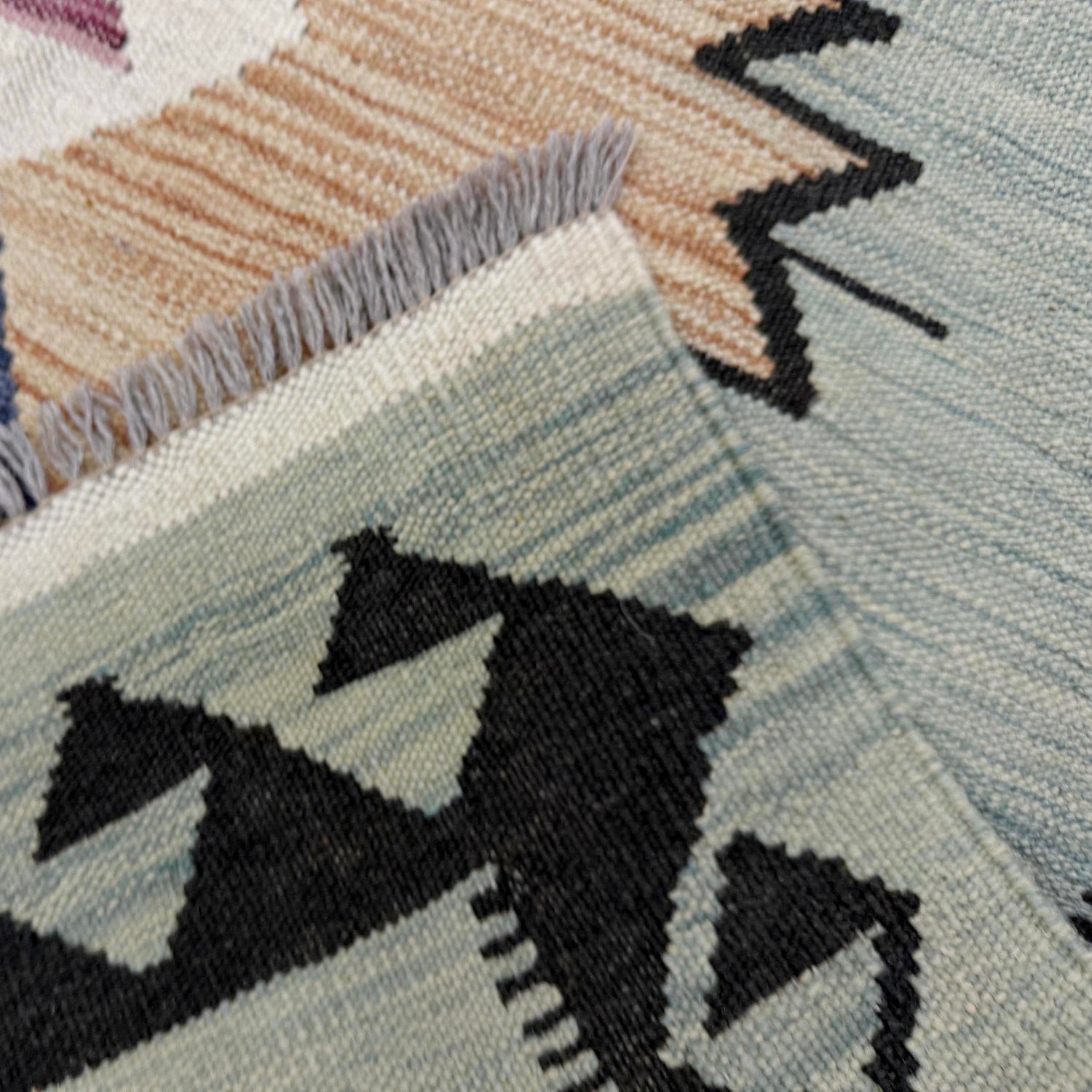 Handmade Turkish Design Wool Kilim 4' 1" x 6' 2" ft / 125 x 187 cm - No. R39076