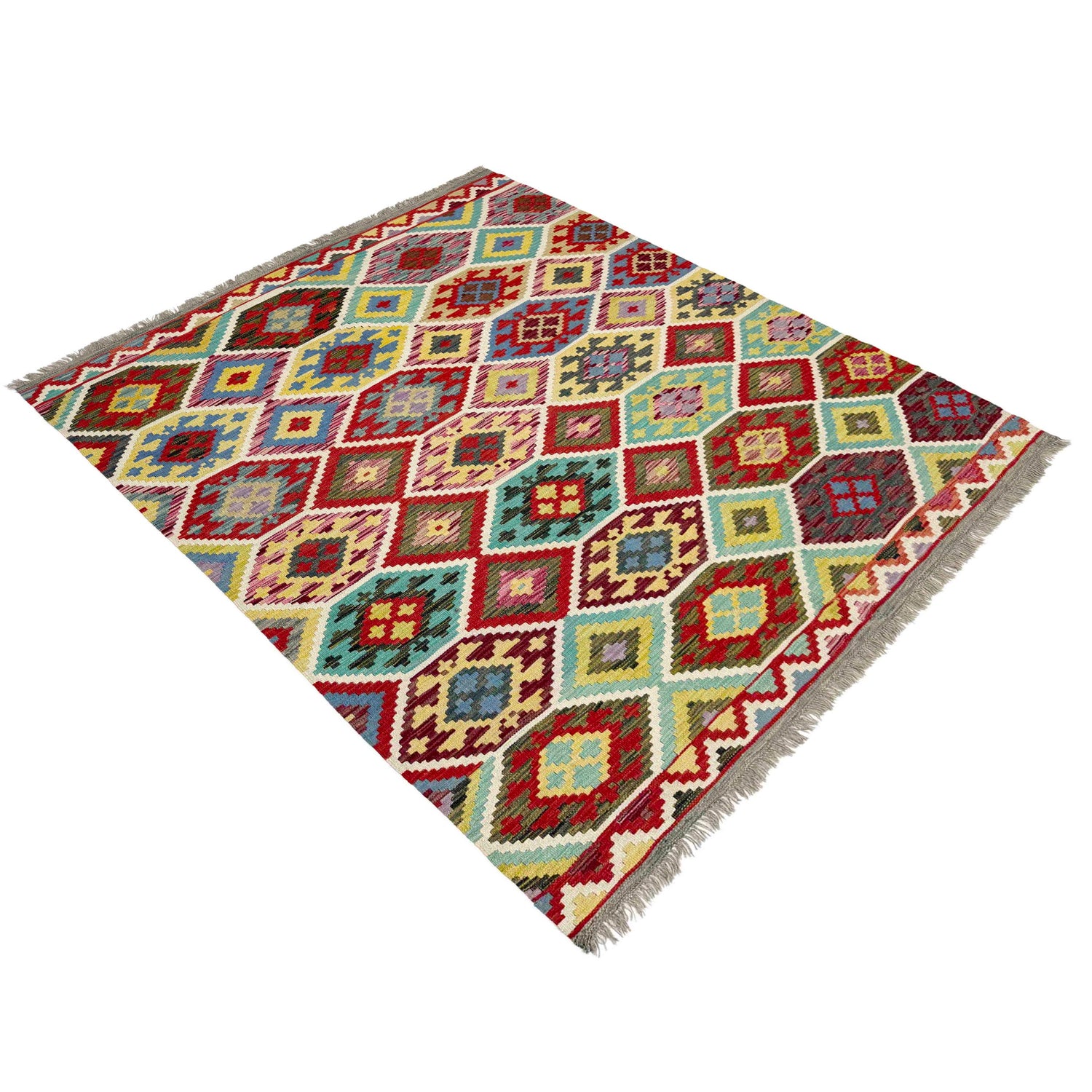 Hand Knotted Flatweave Kilim 5' 2" x 6' 5" ft / 157 x 196 cm - No. R39080