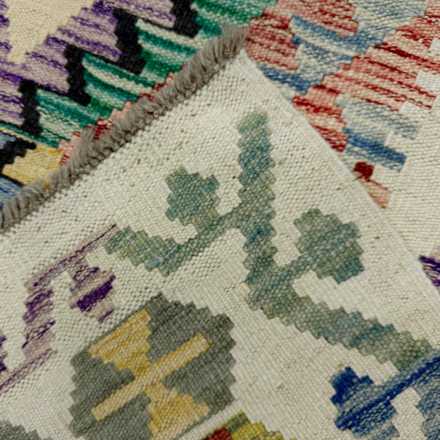 Handmade Afghan Vegetable Kilim 5' 2" x 6' 7" ft / 158 x 201 cm - No. R39081