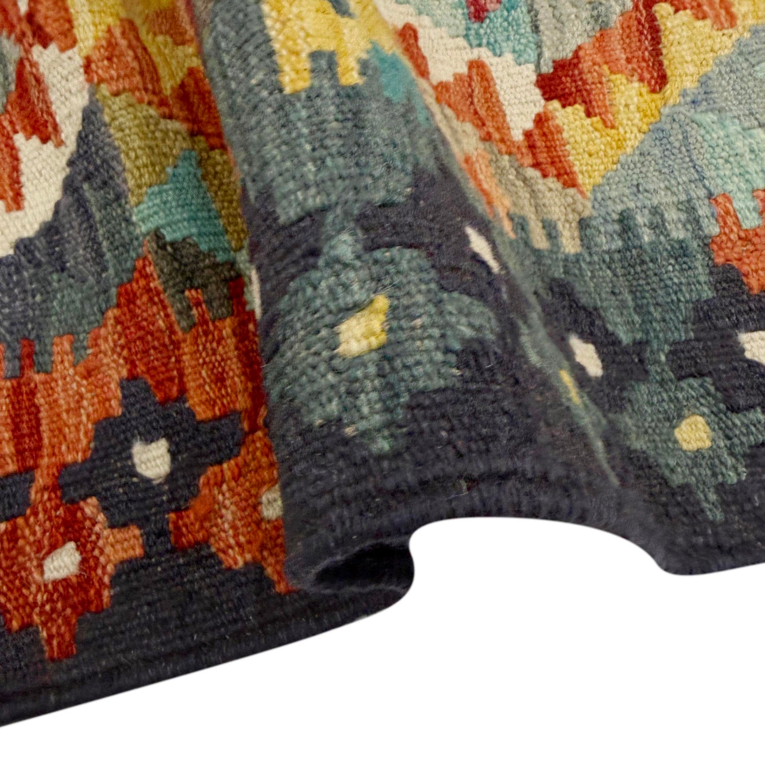 Hand Woven Wool Kelim 5' 10" x 8' 0" ft / 179 x 243 cm - No. R39082