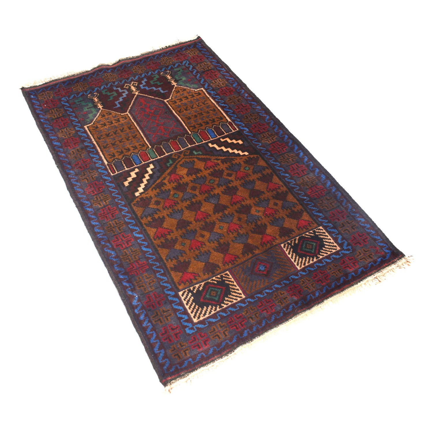 Muslim Prayer Rug 2' 6" x 4' 0" ft / 75 x 121 cm - No. W11815