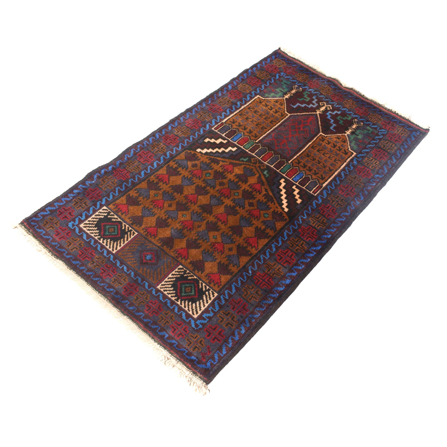 Muslim Prayer Rug 2' 6" x 4' 0" ft / 75 x 121 cm - No. W11815