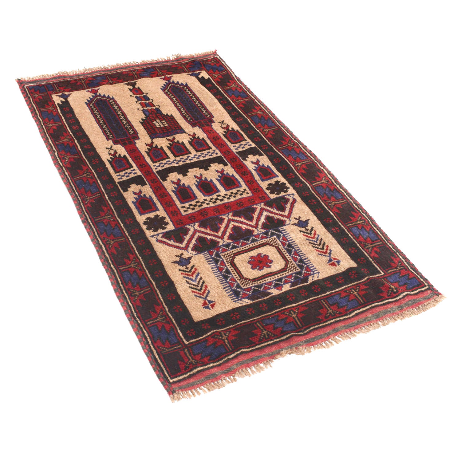 Small Prayer Carpet 2' 9" x 4' 6" ft / 84 x 138 cm - No. W11861