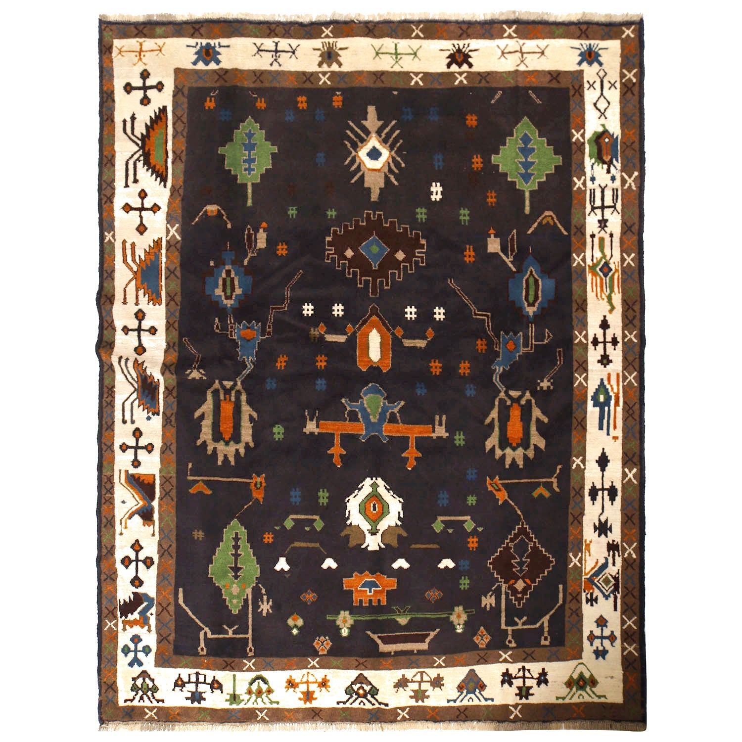 Contemporary Oushak Rug 6' 11" x 8' 10" ft / 211 x 270 cm - No. W11878