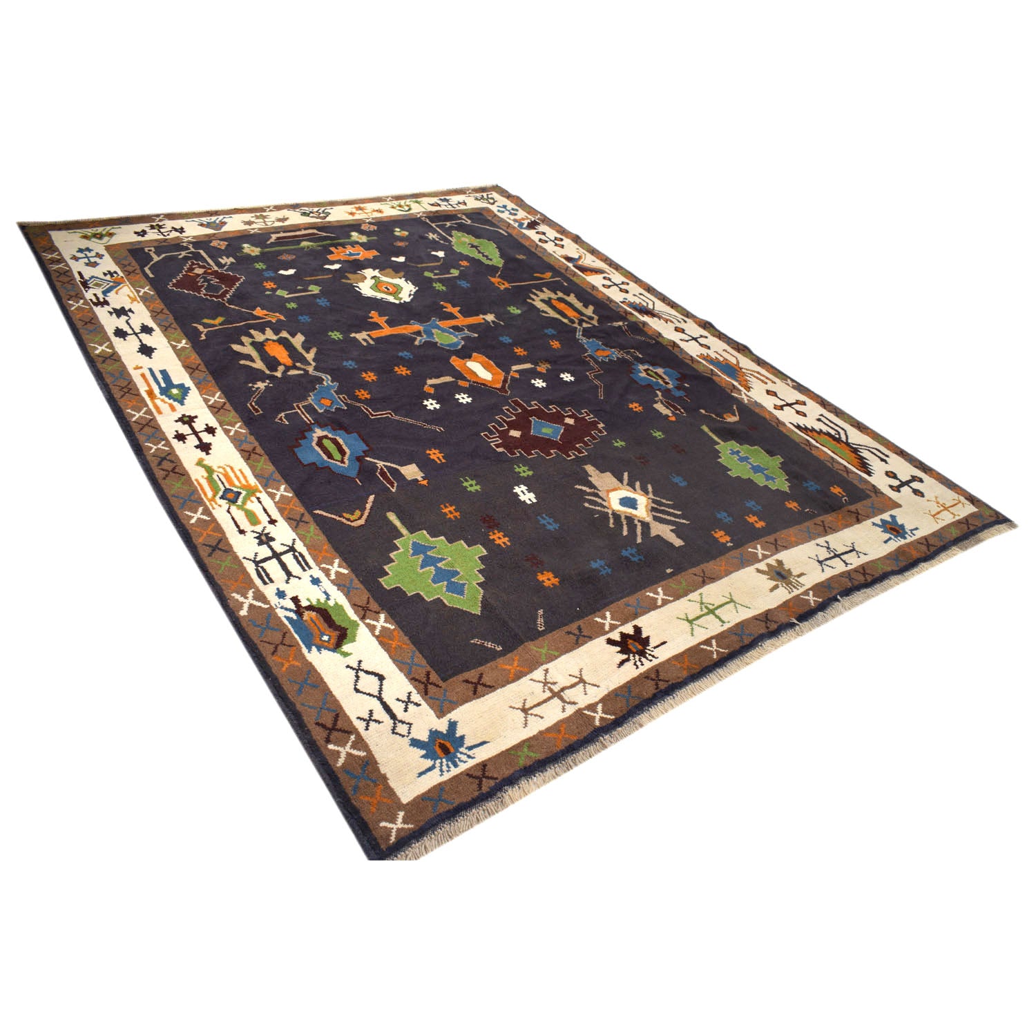 Contemporary Oushak Rug 6' 11" x 8' 10" ft / 211 x 270 cm - No. W11878