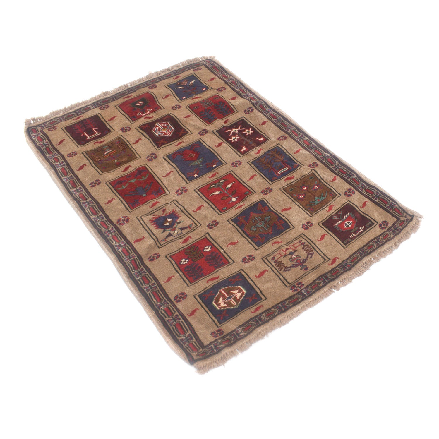 Brown Baluchi Rug 3' 0" x 4' 0" ft / 91 x 121 cm - No. W11922