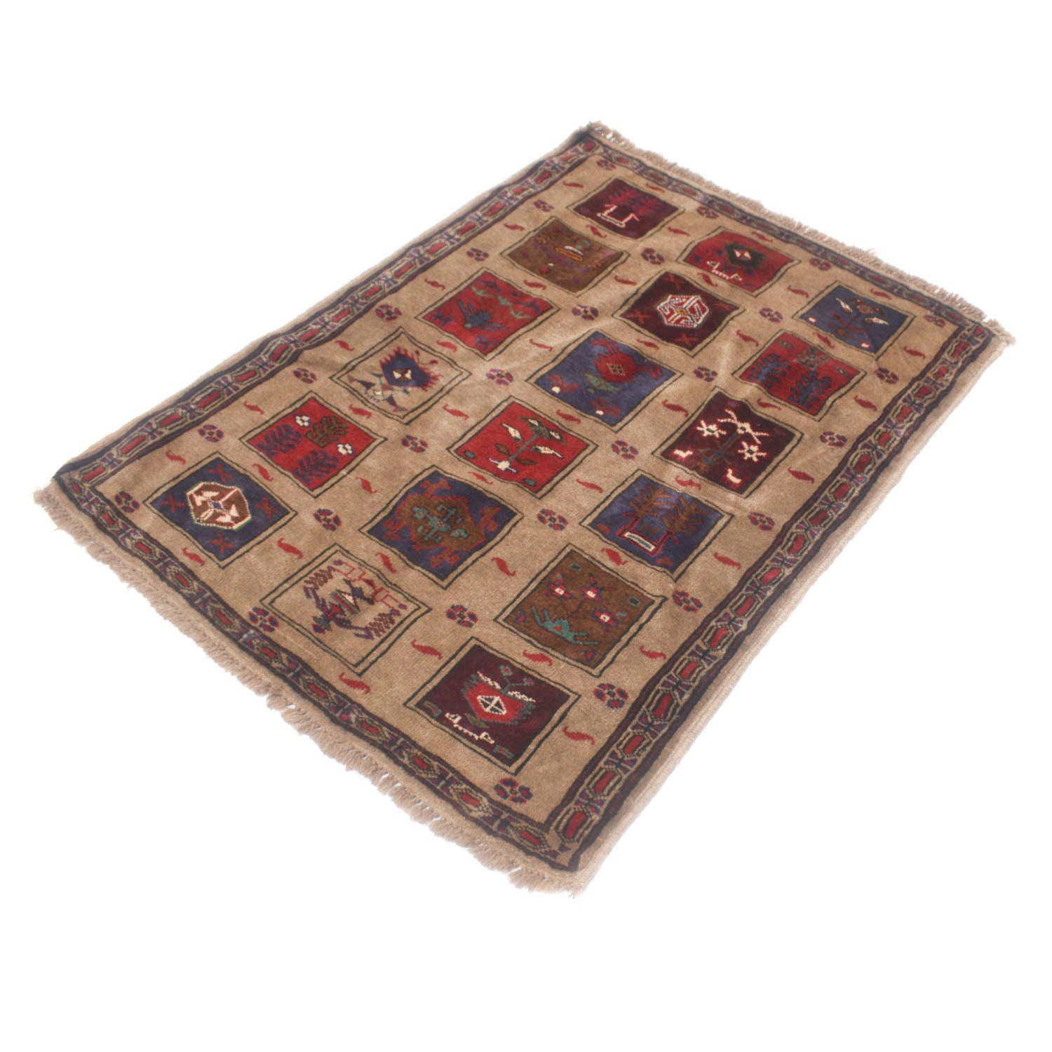 Brown Baluchi Rug 3' 0" x 4' 0" ft / 91 x 121 cm - No. W11922