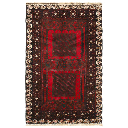 Tribal Baloch Rug 3' 2" x 4' 11" ft / 96 x 150 cm - No. W11930