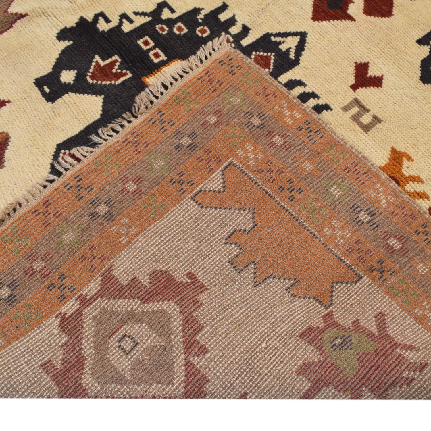 Hand Knotted Kohistani Carpet 5' 9" x 7' 5" ft / 174 x 226 cm - No. W12004