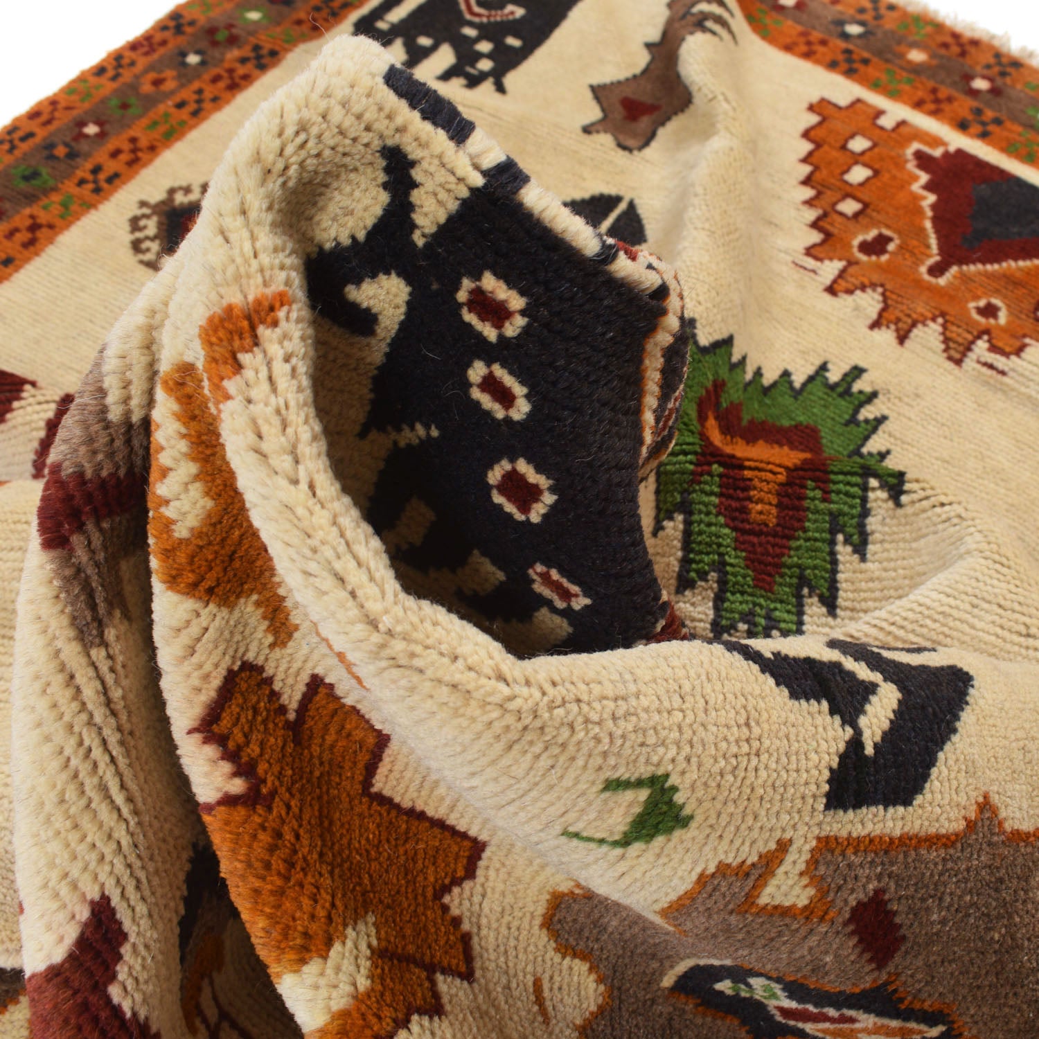 Hand Knotted Kohistani Carpet 5' 9" x 7' 5" ft / 174 x 226 cm - No. W12004