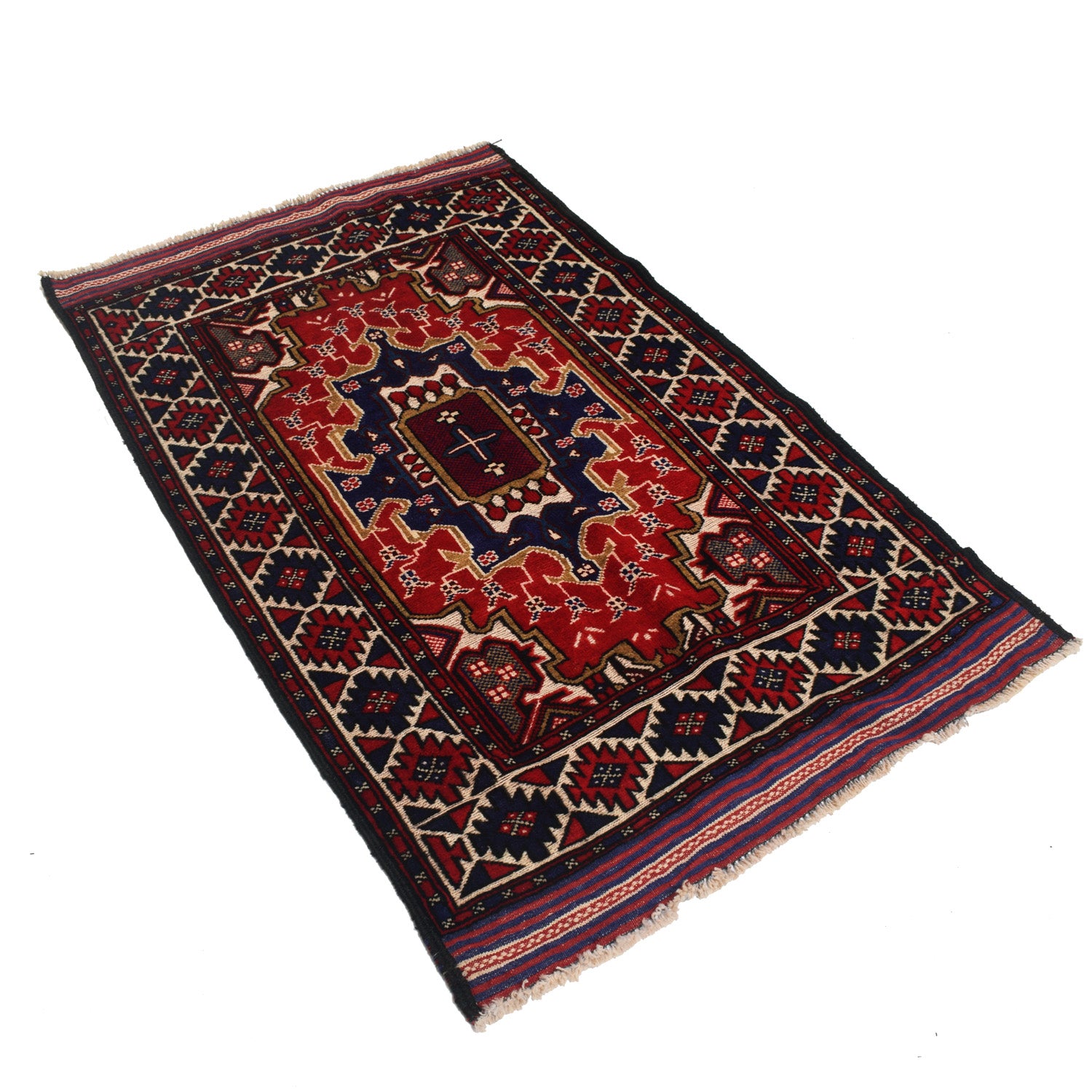 Oriental Barjasta Kilim Carpet 2' 11" x 4' 10" ft / 88 x 147 cm - No. W12526