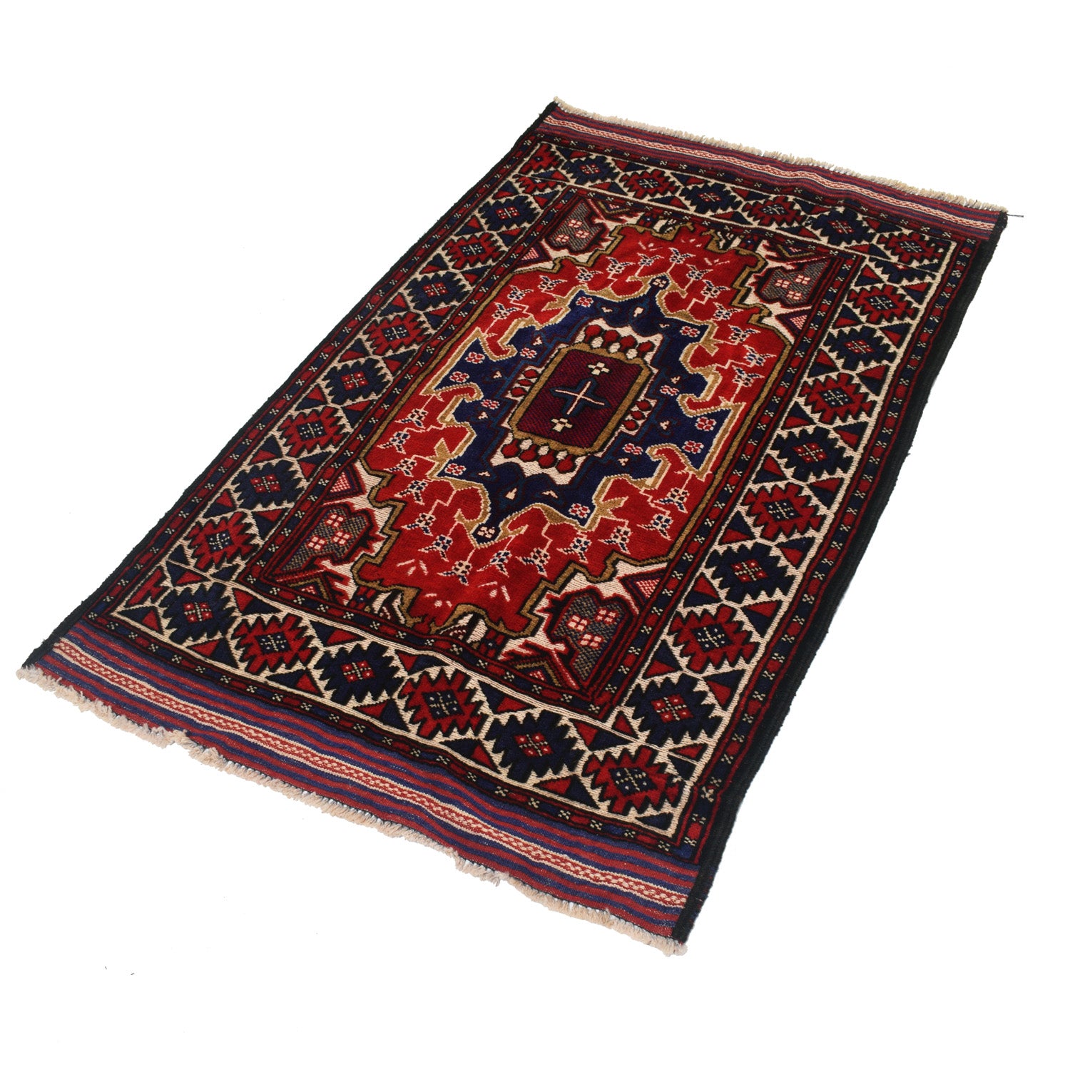 Oriental Barjasta Kilim Carpet 2' 11" x 4' 10" ft / 88 x 147 cm - No. W12526