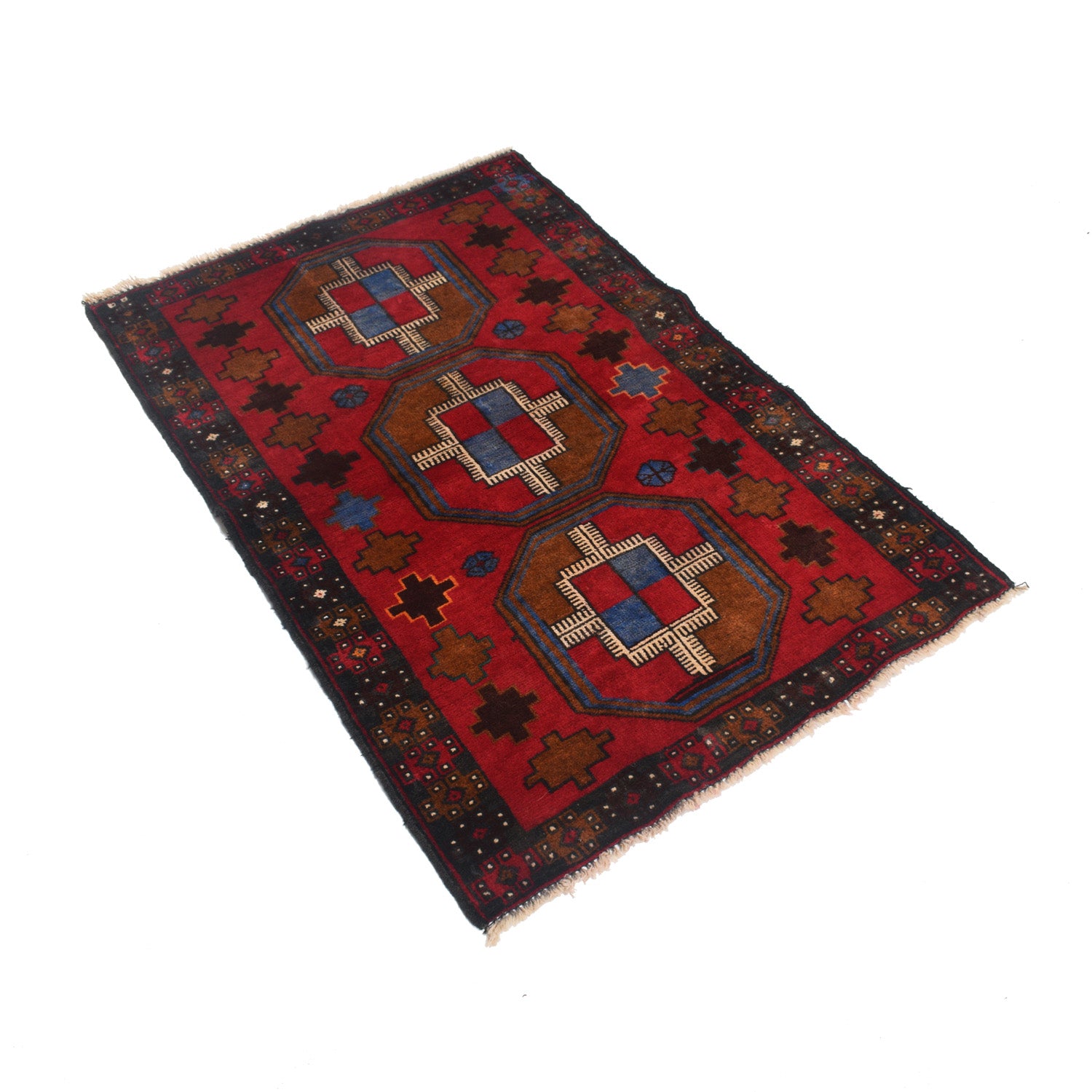 Red Baluchi Rug 2' 8" x 4' 1" ft / 81 x 125 cm - No. W12556
