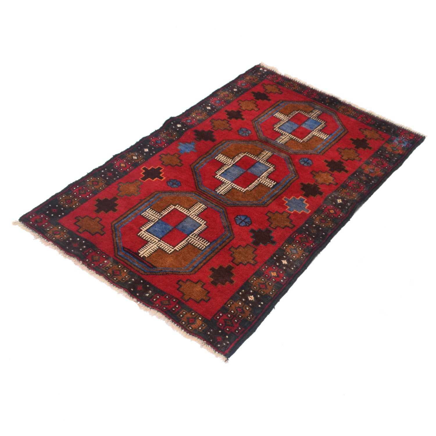 Red Baluchi Rug 2' 8" x 4' 1" ft / 81 x 125 cm - No. W12556